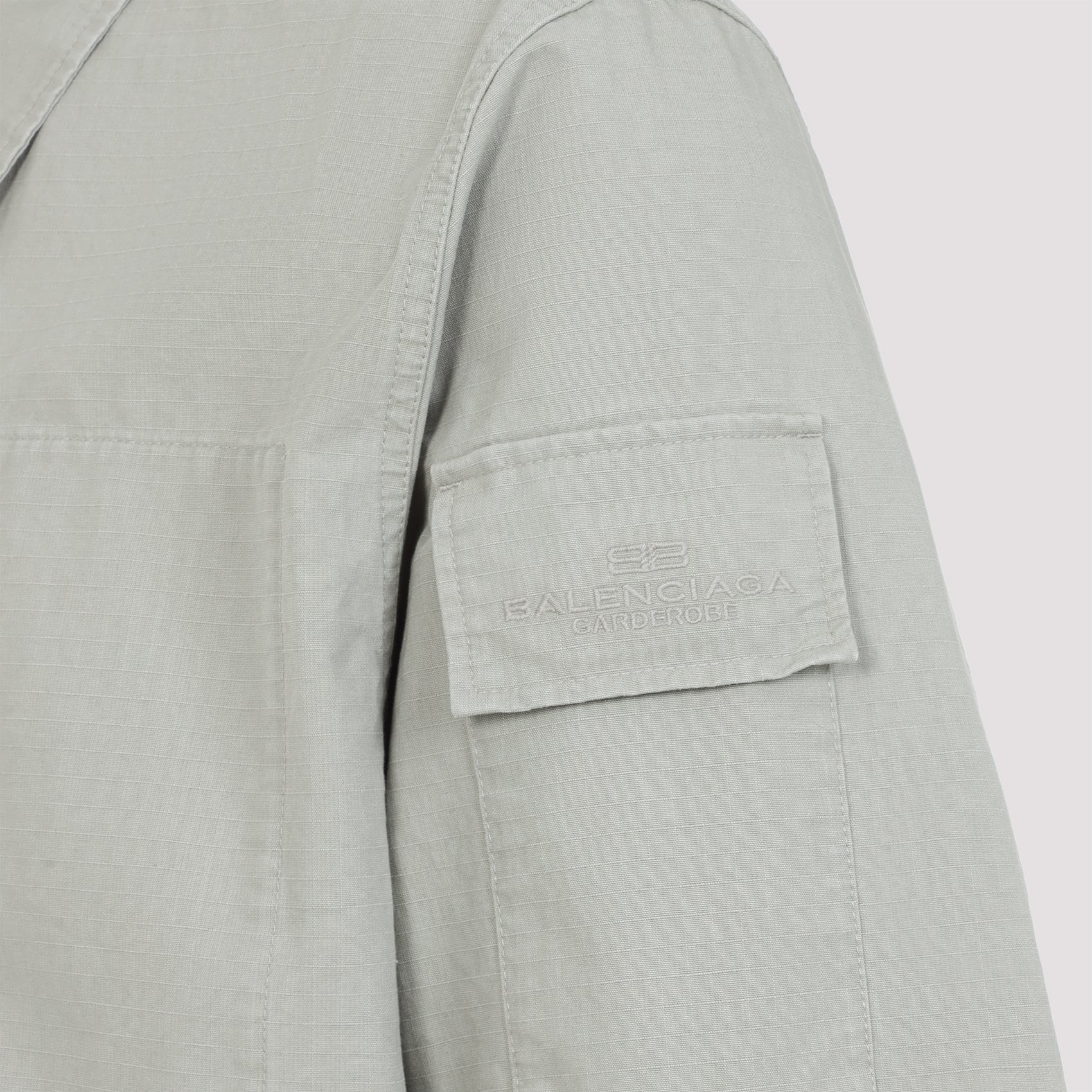 BALENCIAGA Long Sleeve Military Shirt for Men - SS25 Collection