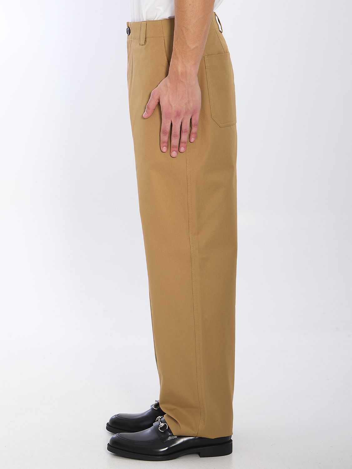 GUCCI Wide Leg Cotton Trousers - Size 48