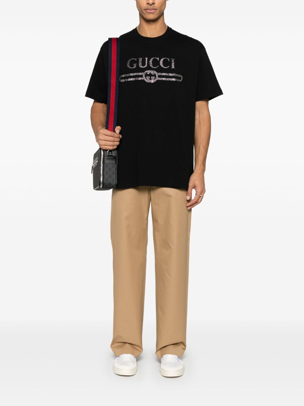 GUCCI Web Detail Cotton Trousers for Men - SS25
