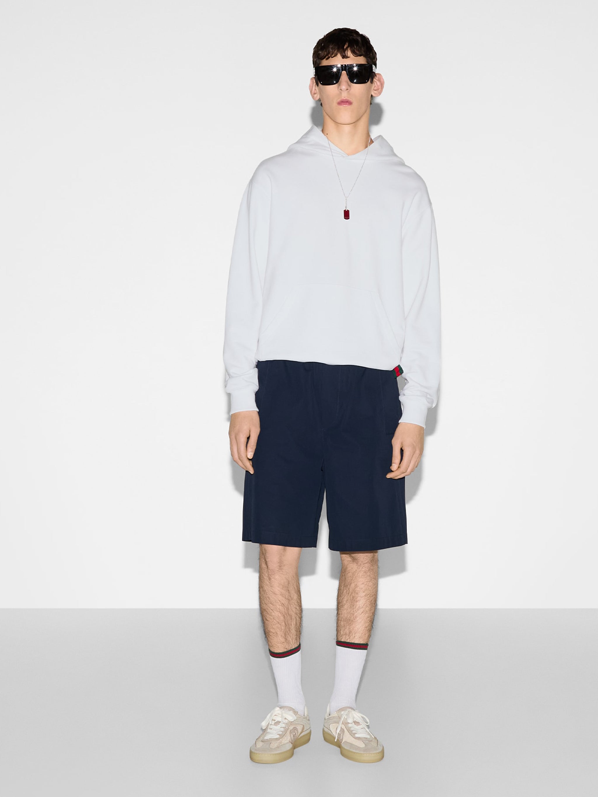 GUCCI Men's Mini Hoodie with Web Print - Size M