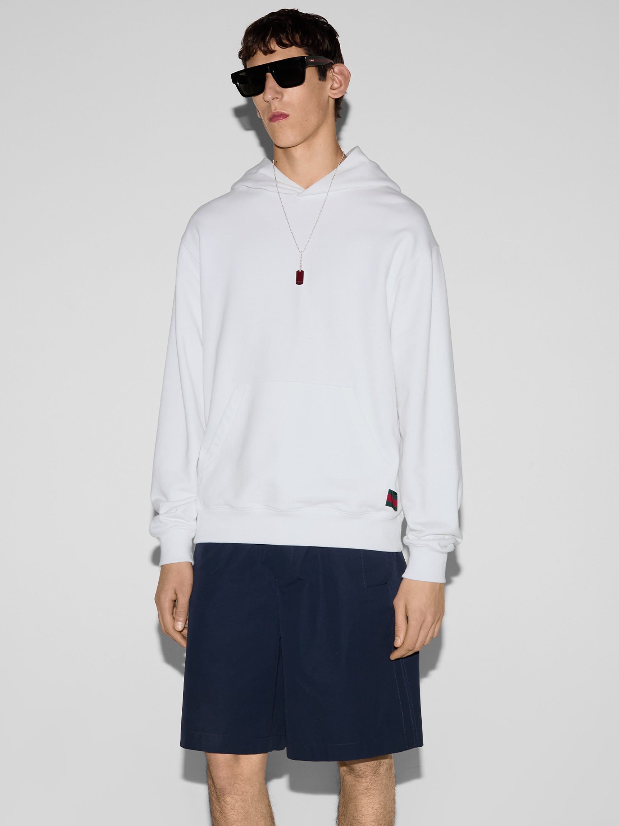 GUCCI Men's Mini Hoodie with Web Print - Size M