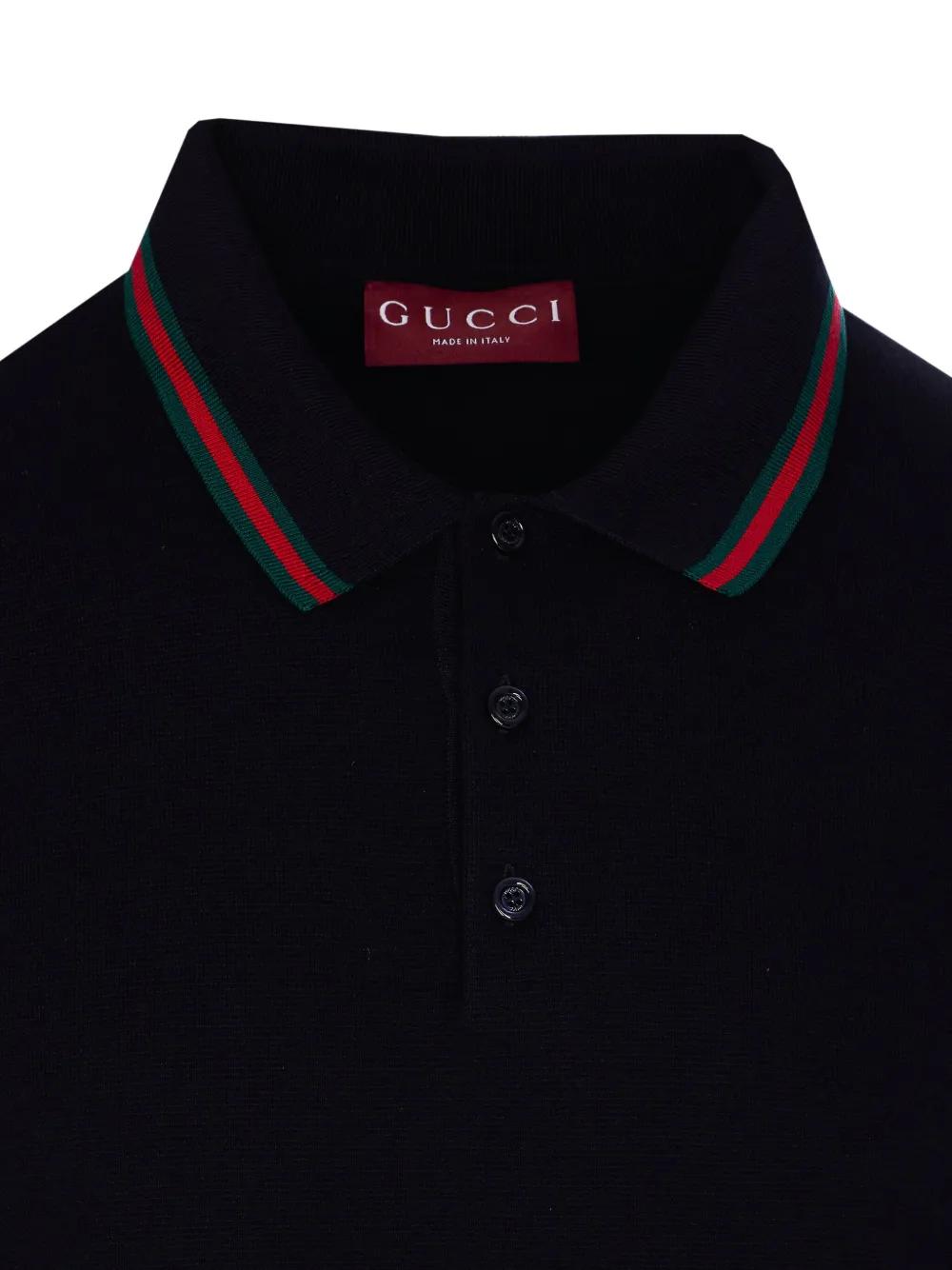 GUCCI Polo Shirt with Web Trim - Size M