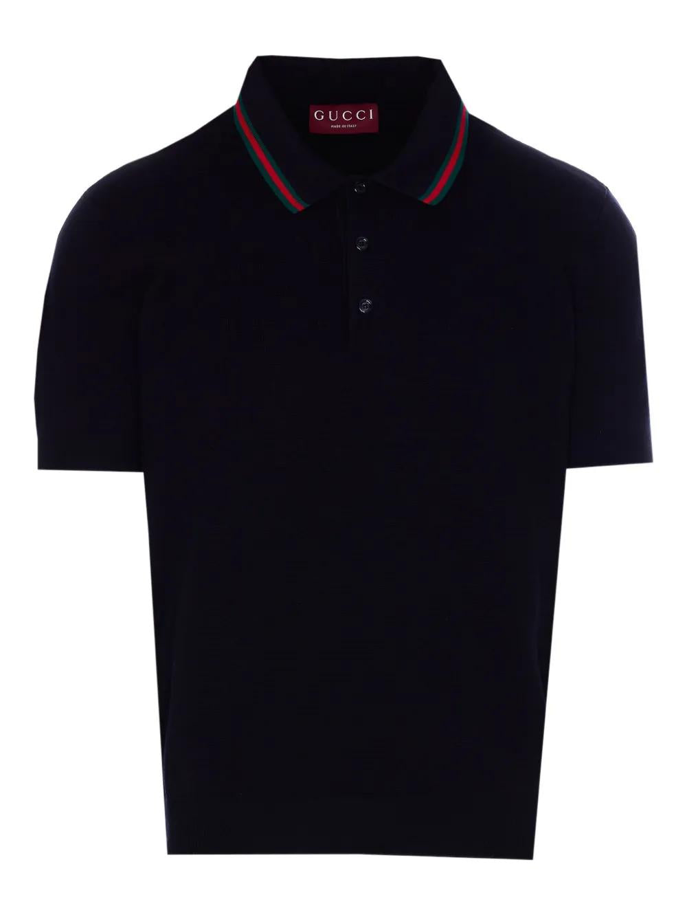 GUCCI Polo Shirt with Web Trim - Size M