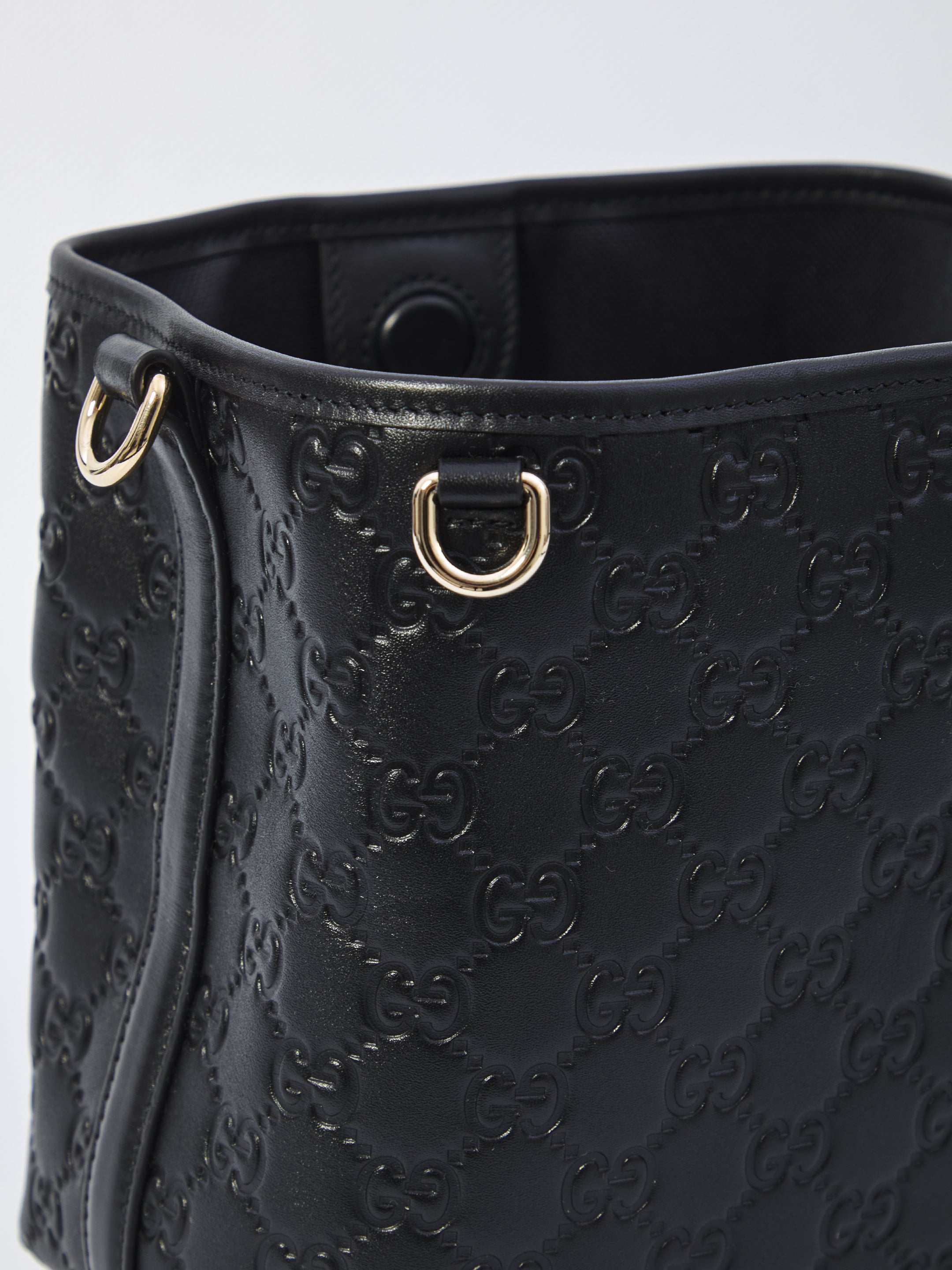 GUCCI Mini Embossed GG Pattern Bucket Handbag