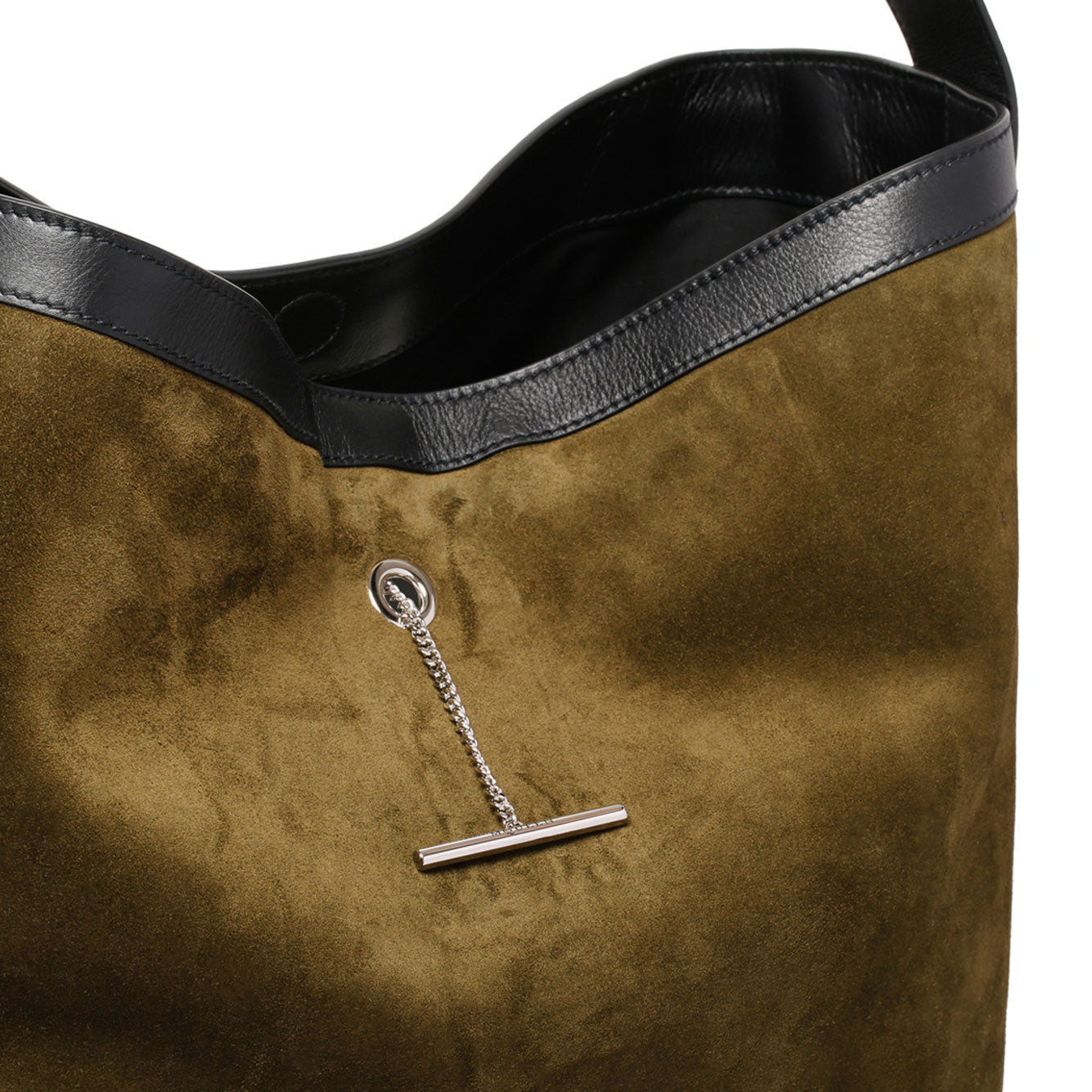 ALEXANDER MCQUEEN Military Black 100% Leather Skin Handbag