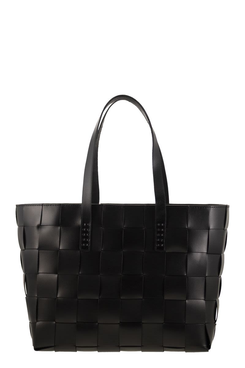DRAGON Woven Leather Tote Handbag - 36x24.5x16.5 cm