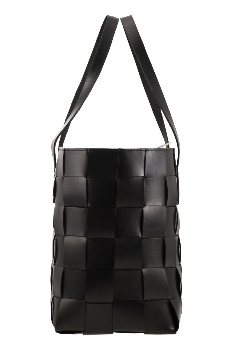 DRAGON Woven Leather Tote Handbag - 36x24.5x16.5 cm