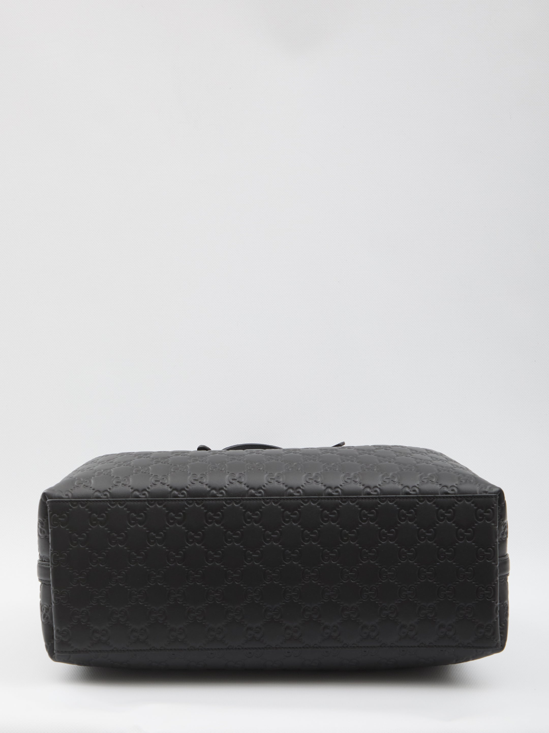 GUCCI Embossed Leather Tote Handbag with Adjustable Handles