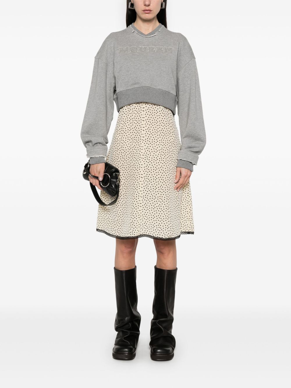 ALEXANDER MCQUEEN Cropped Sweatshirt with McQueen Logo