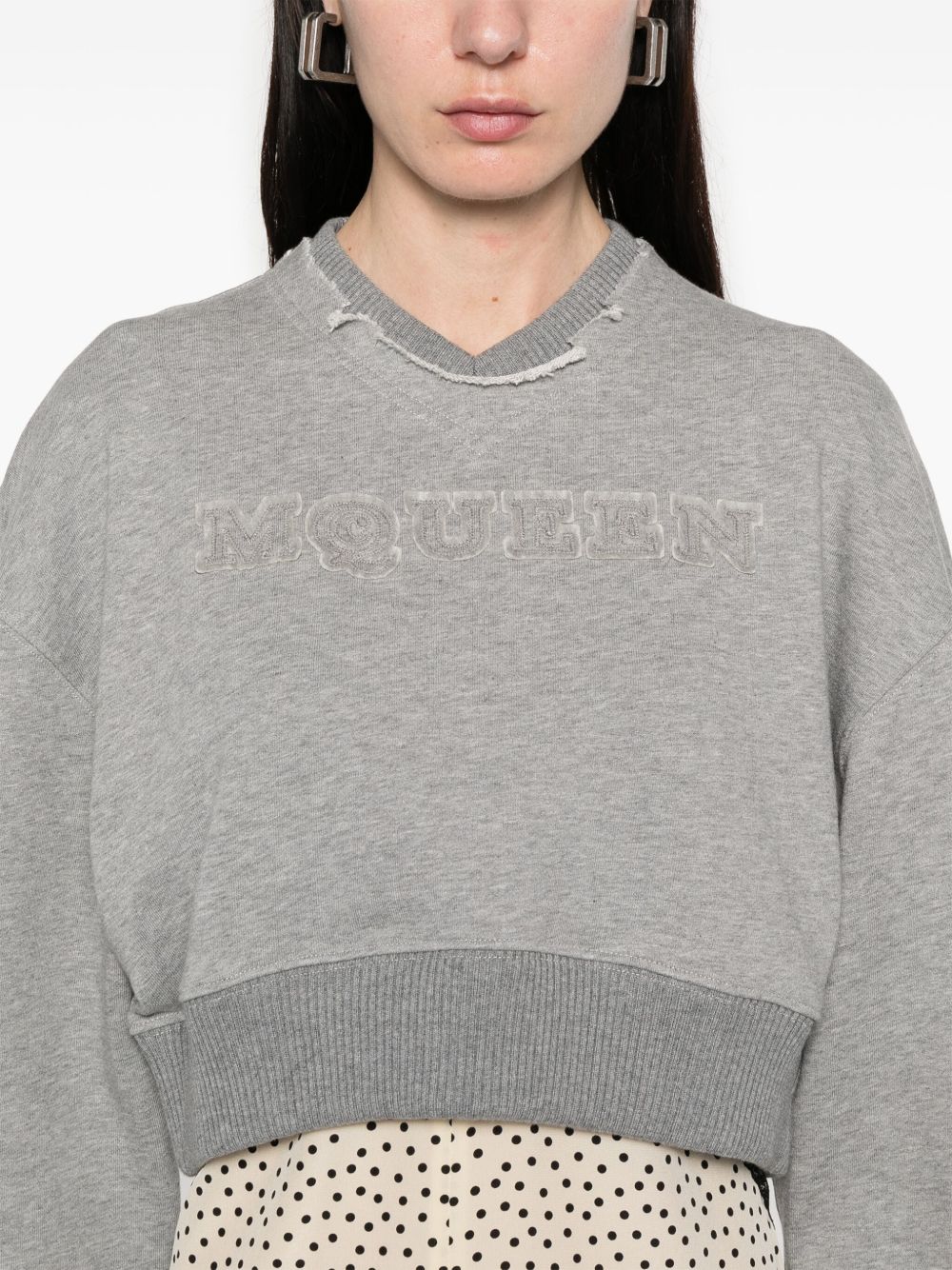 ALEXANDER MCQUEEN Cropped Sweatshirt with McQueen Logo