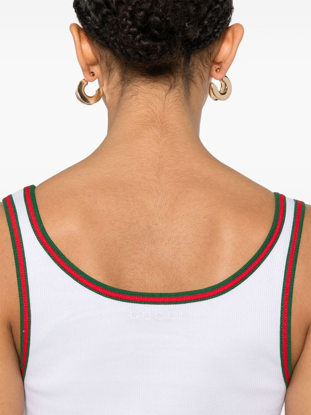 GUCCI Ribbed Cotton Slim Fit Tank Top - Size S