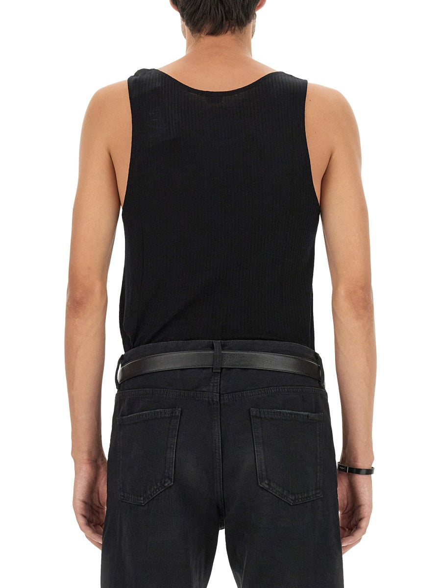 SAINT LAURENT Slim Fit Cassandre Tank Top - Size XL