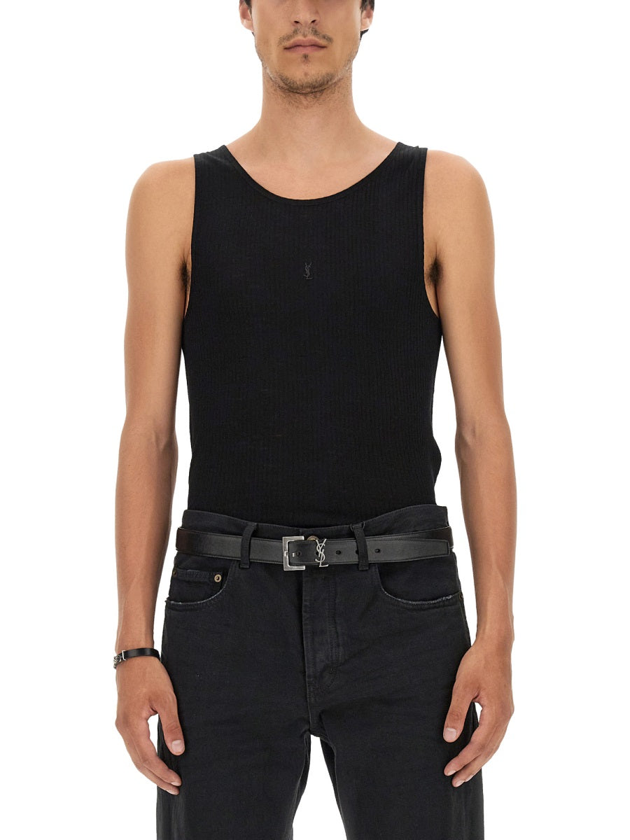 SAINT LAURENT Slim Fit Cassandre Tank Top - Size XL