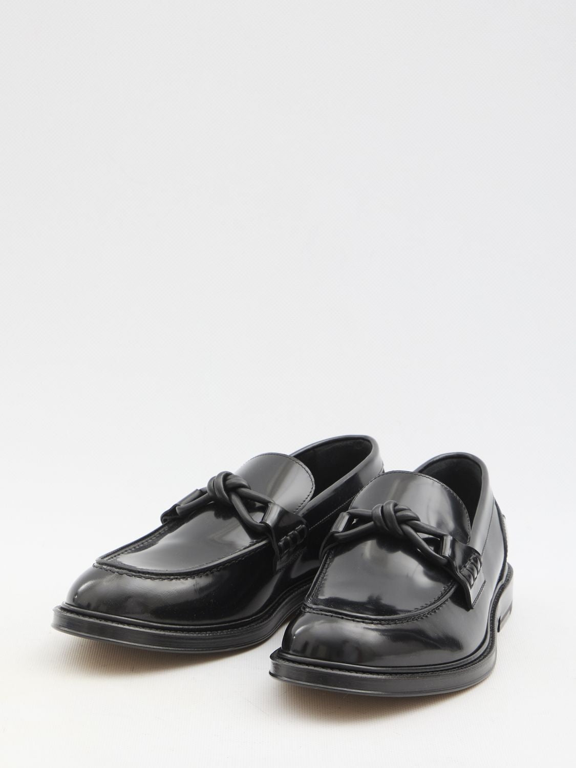 BOTTEGA VENETA Leather Tie Loafers for Men - SS25 Collection
