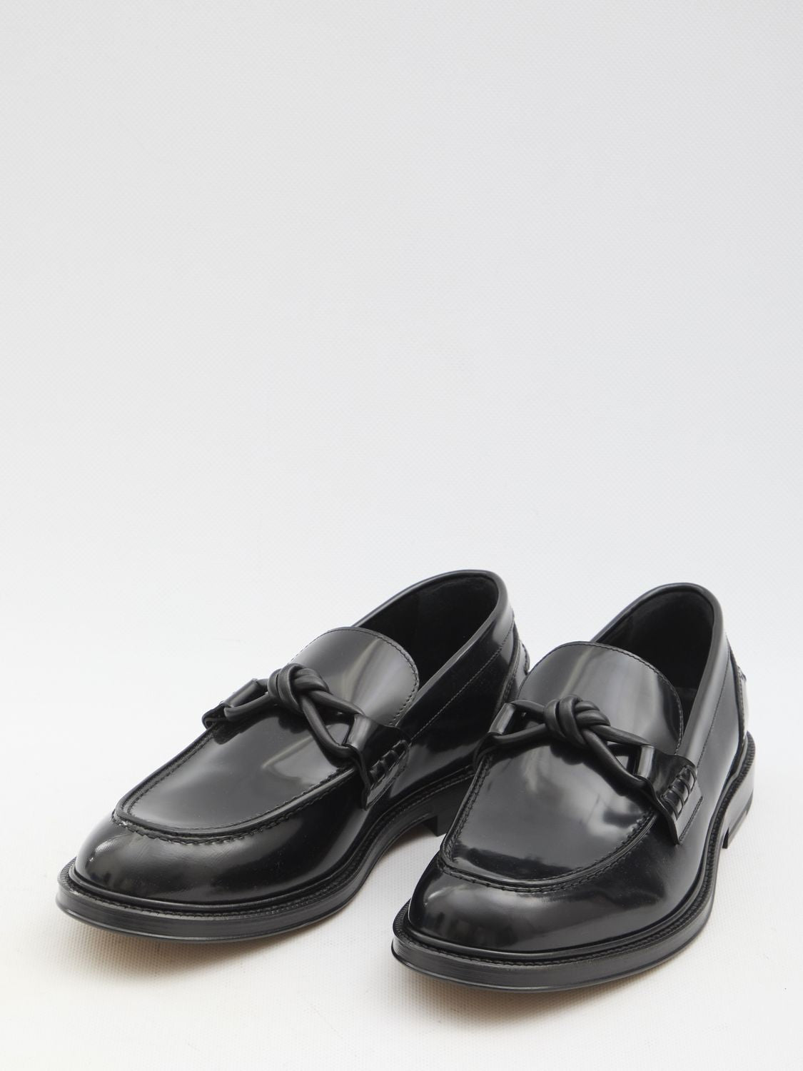 BOTTEGA VENETA Leather Tie Loafers for Men - SS25 Collection