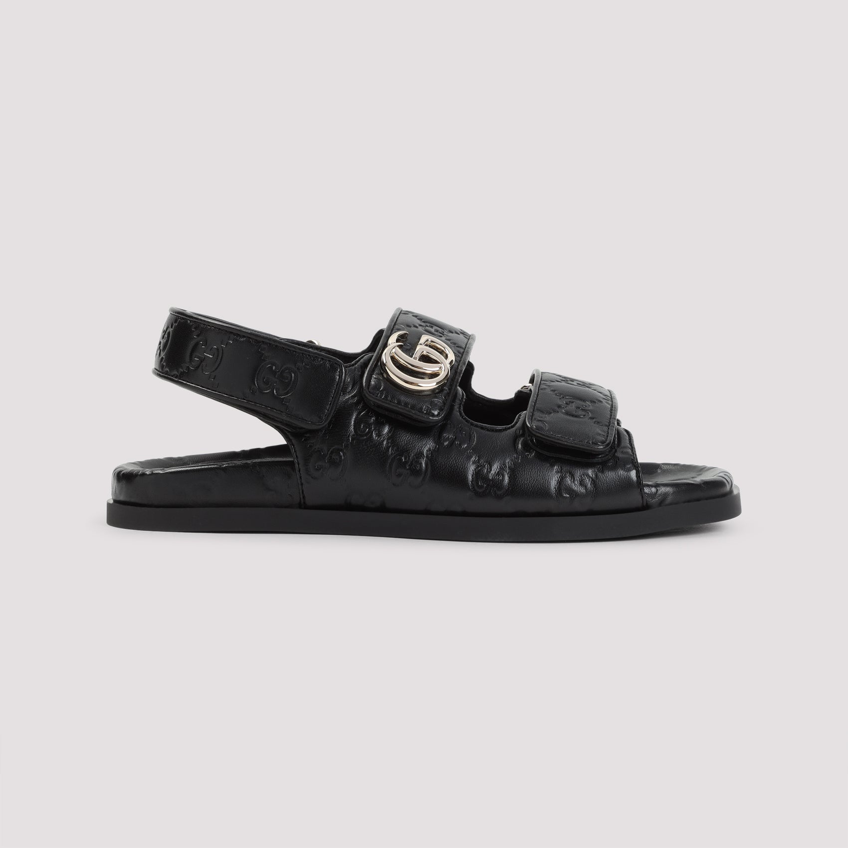 GUCCI Leather Sandals with Velcro Strap