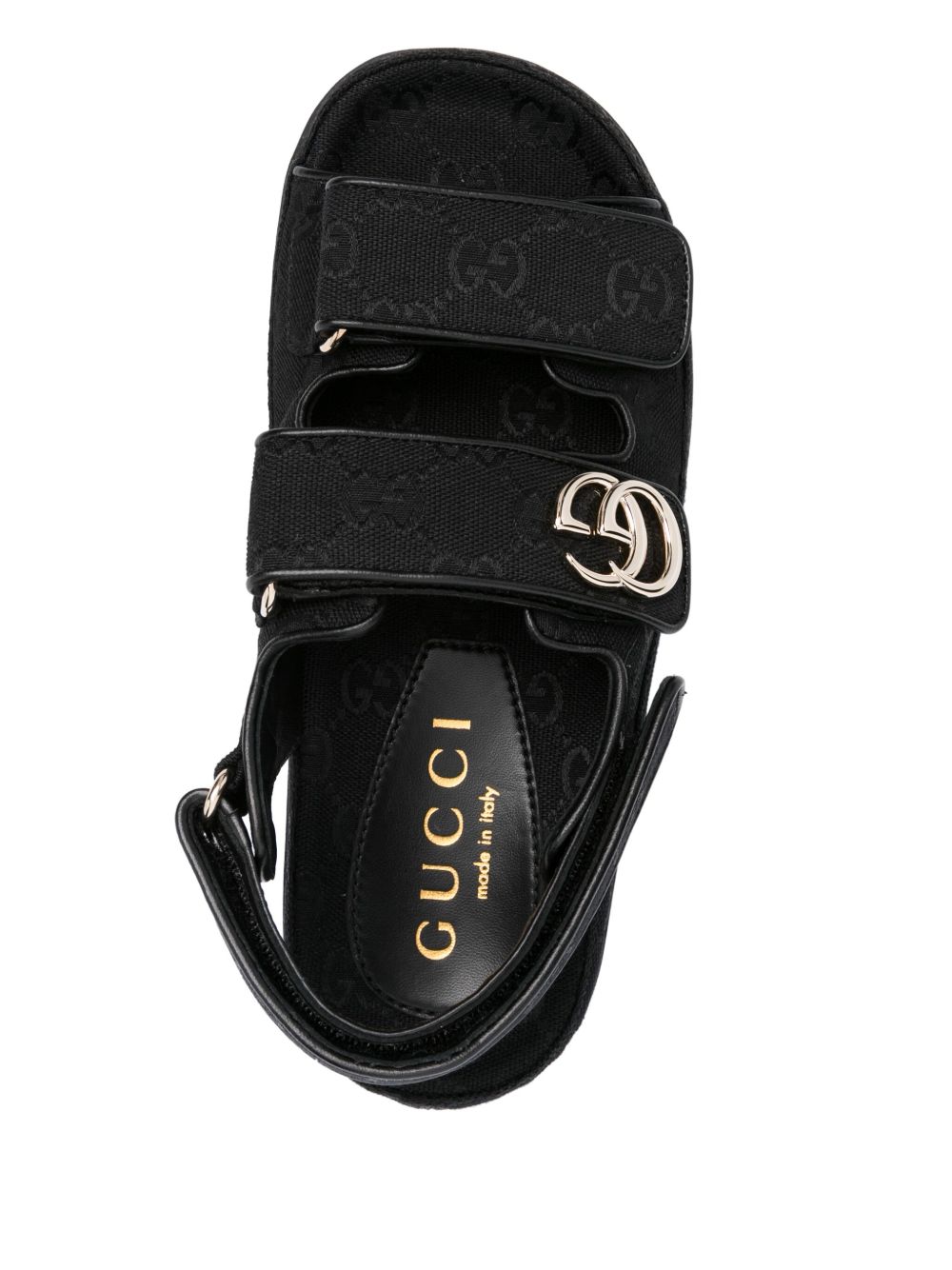 GUCCI Fabric Sandals with Double G Straps
