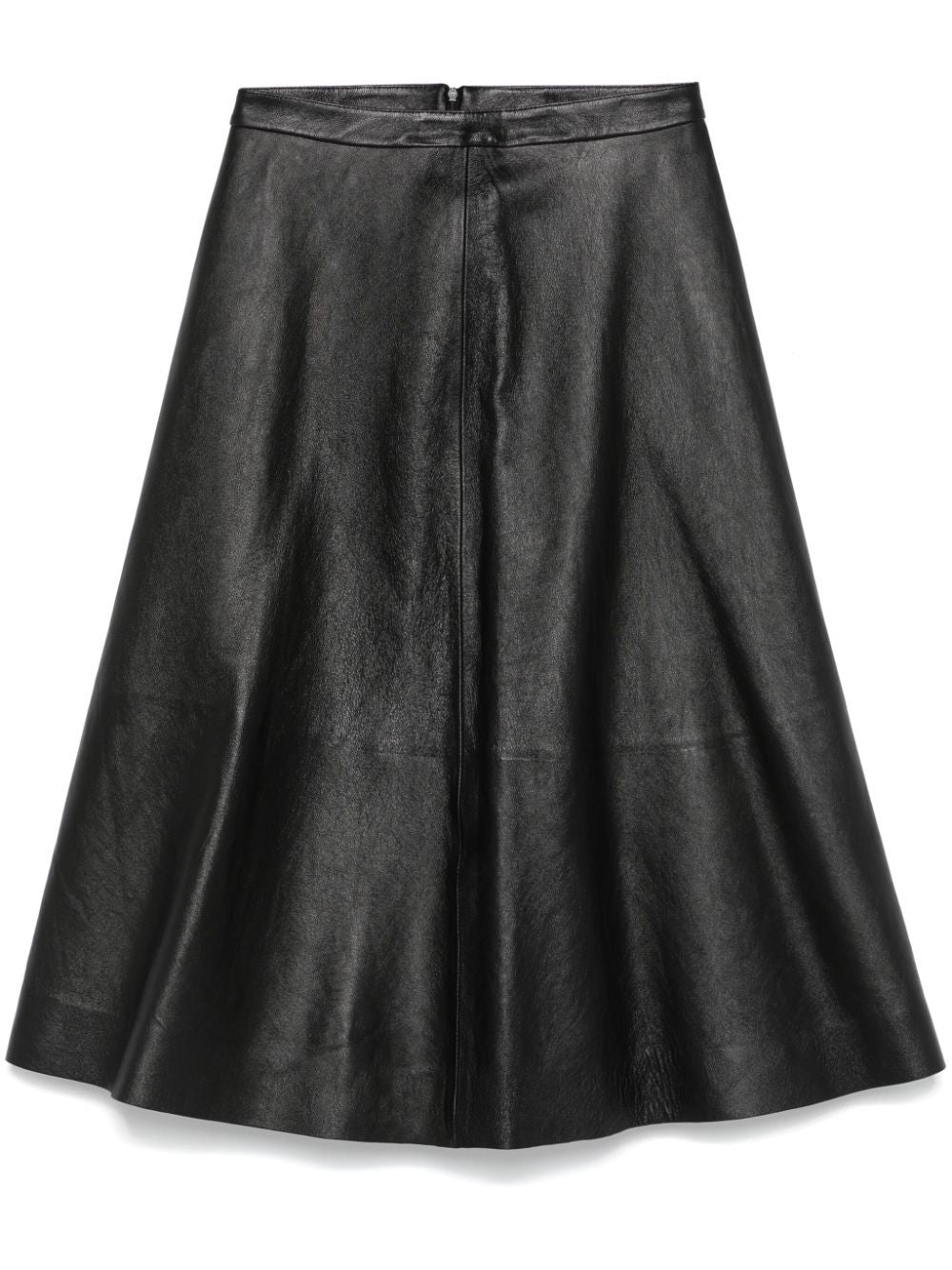BALENCIAGA Flared Leather Mini Skirt