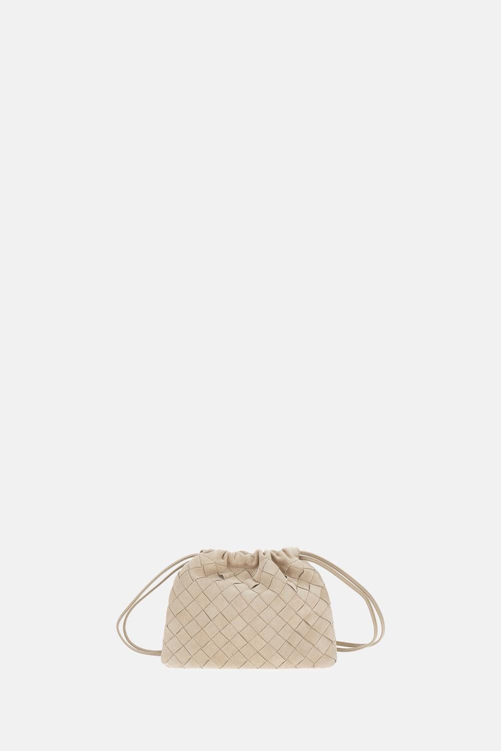 BOTTEGA VENETA Mini Suede Intrecciato Dustbag with Drawstring Closure