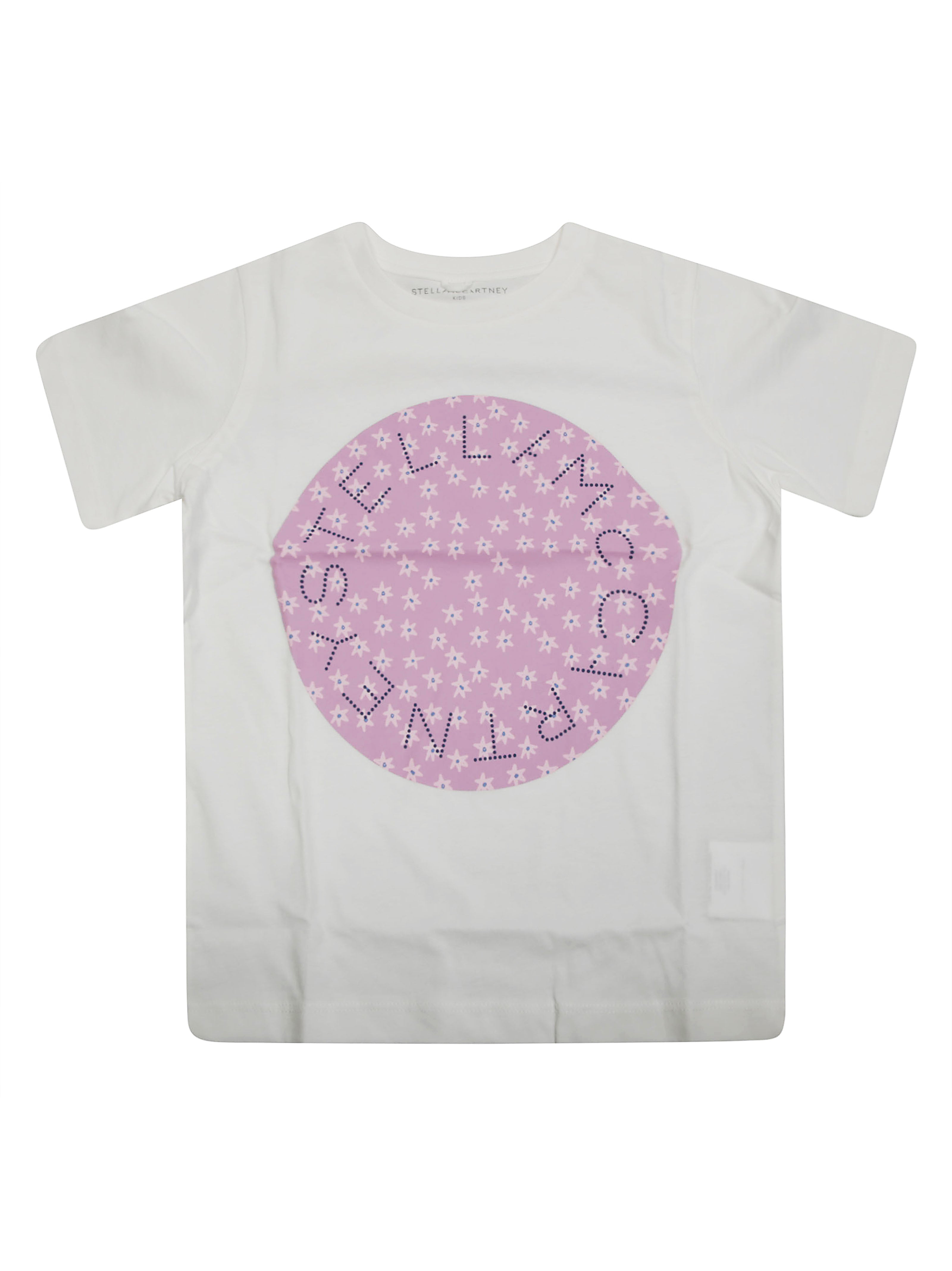 STELLA MC CARTNEY JUNIOR Classic Mini Logo T-Shirt with Heart Background