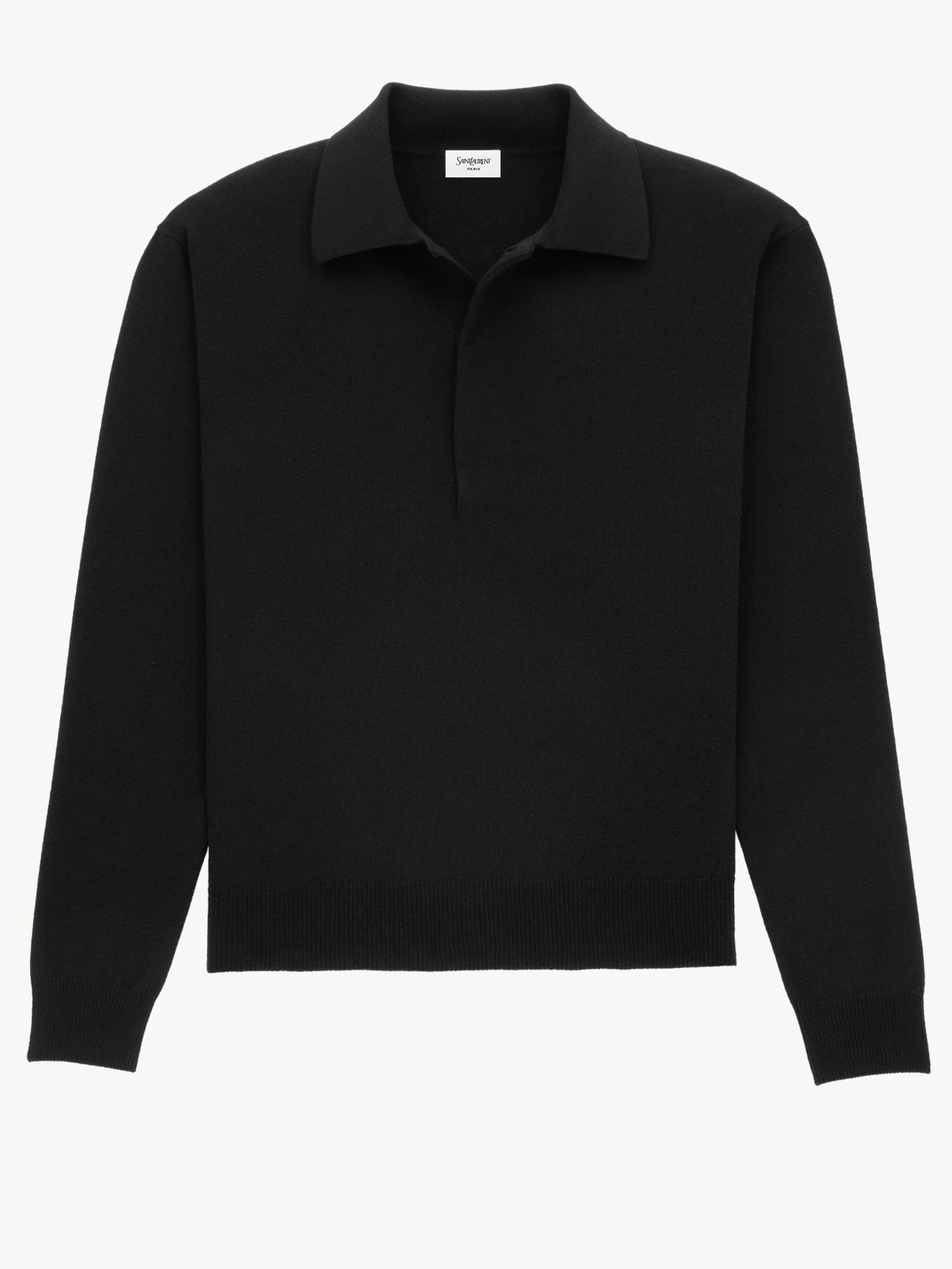 SAINT LAURENT Men's Loose Fit Wool Polo Shirt