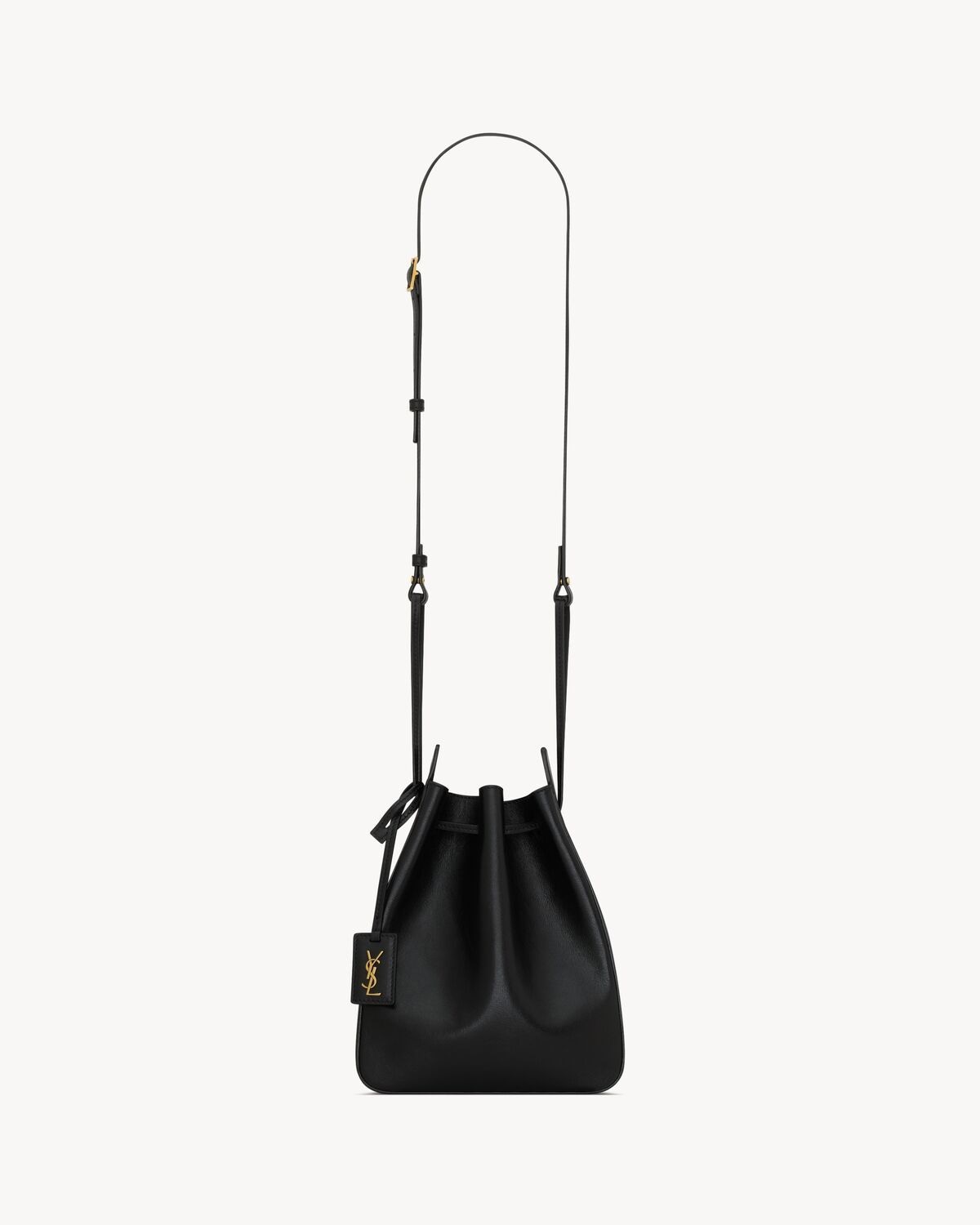 SAINT LAURENT Leather Bucket Handbag - 18x24x7cm