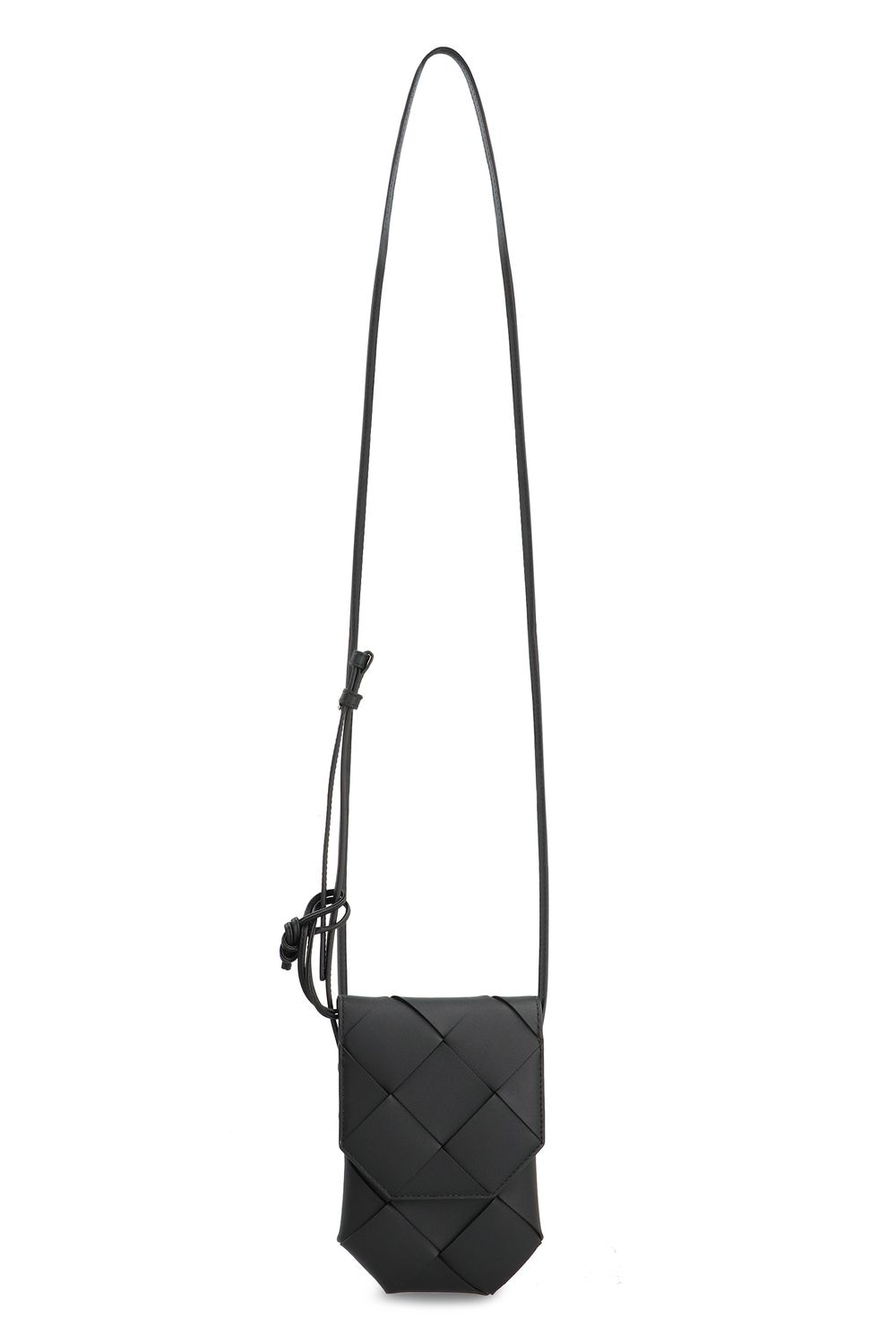 BOTTEGA VENETA Leather Smartphone Case with Adjustable Strap - 13 x 19.5 cm