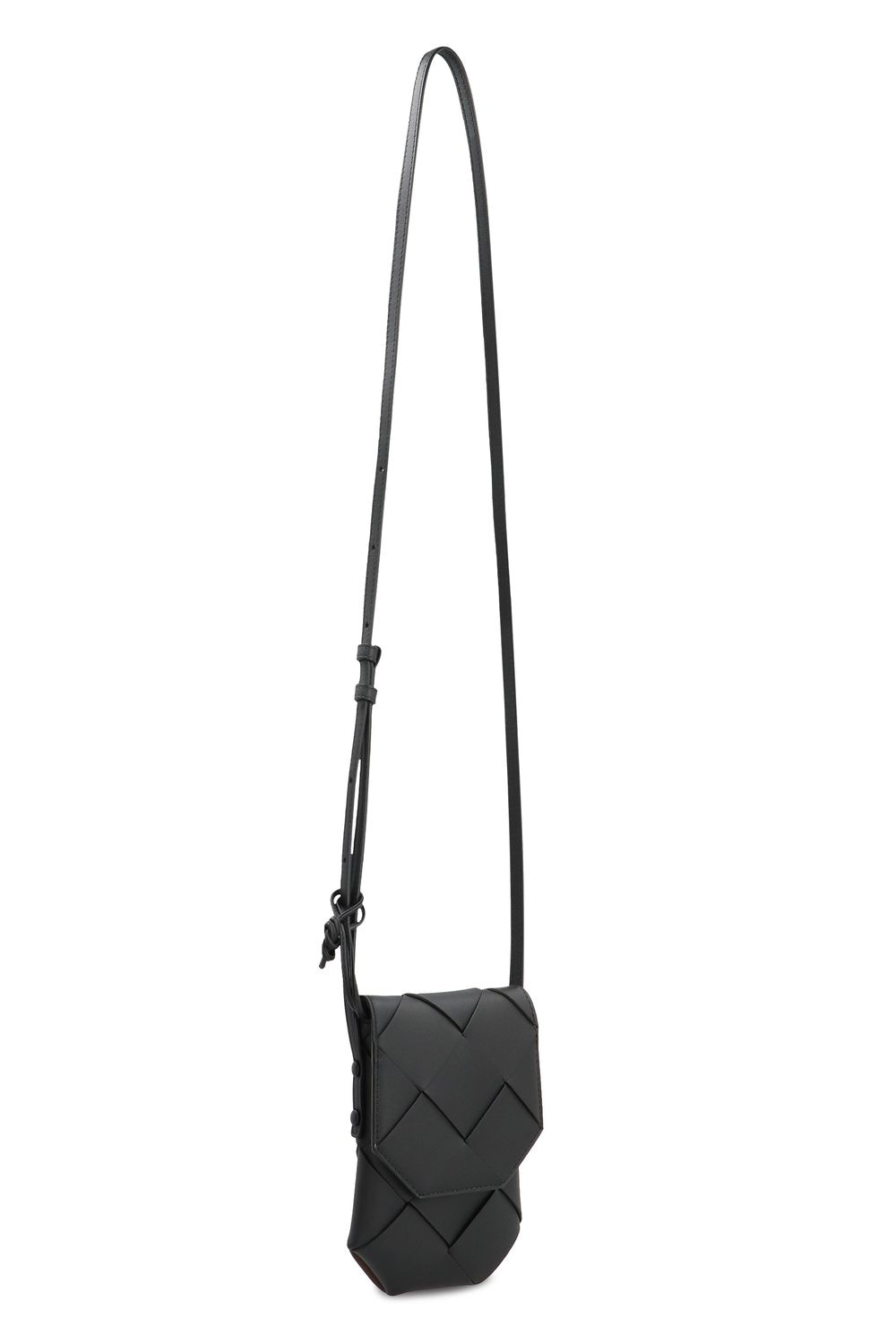 BOTTEGA VENETA Leather Smartphone Case with Adjustable Strap - 13 x 19.5 cm