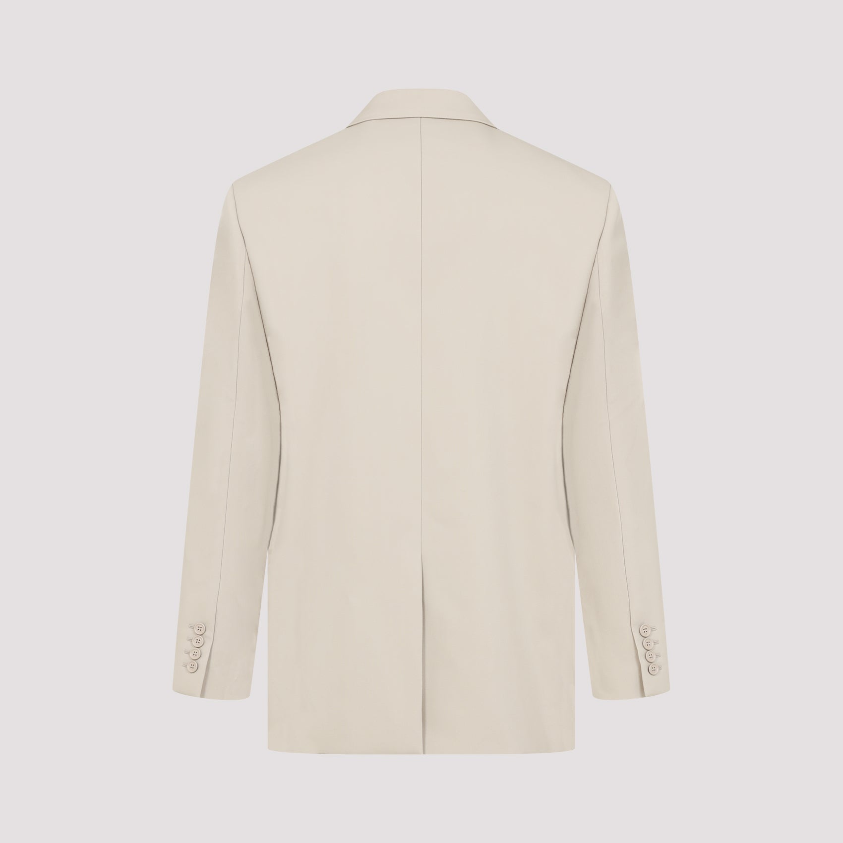 SAINT LAURENT Light Beige Single-Breasted Wool Jacket for Men