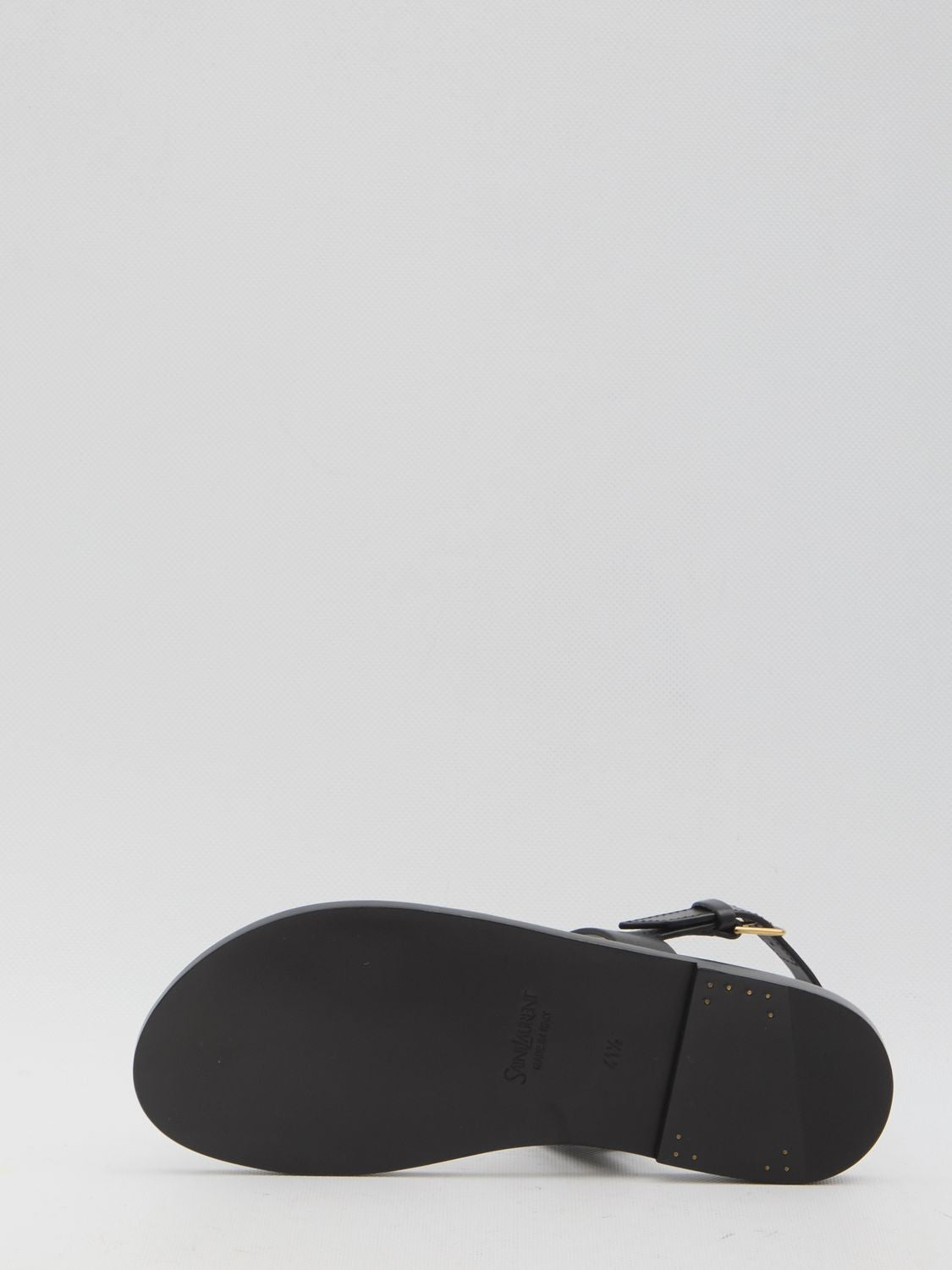 SAINT LAURENT Cassandra Wide T-Strap Flat Sandals