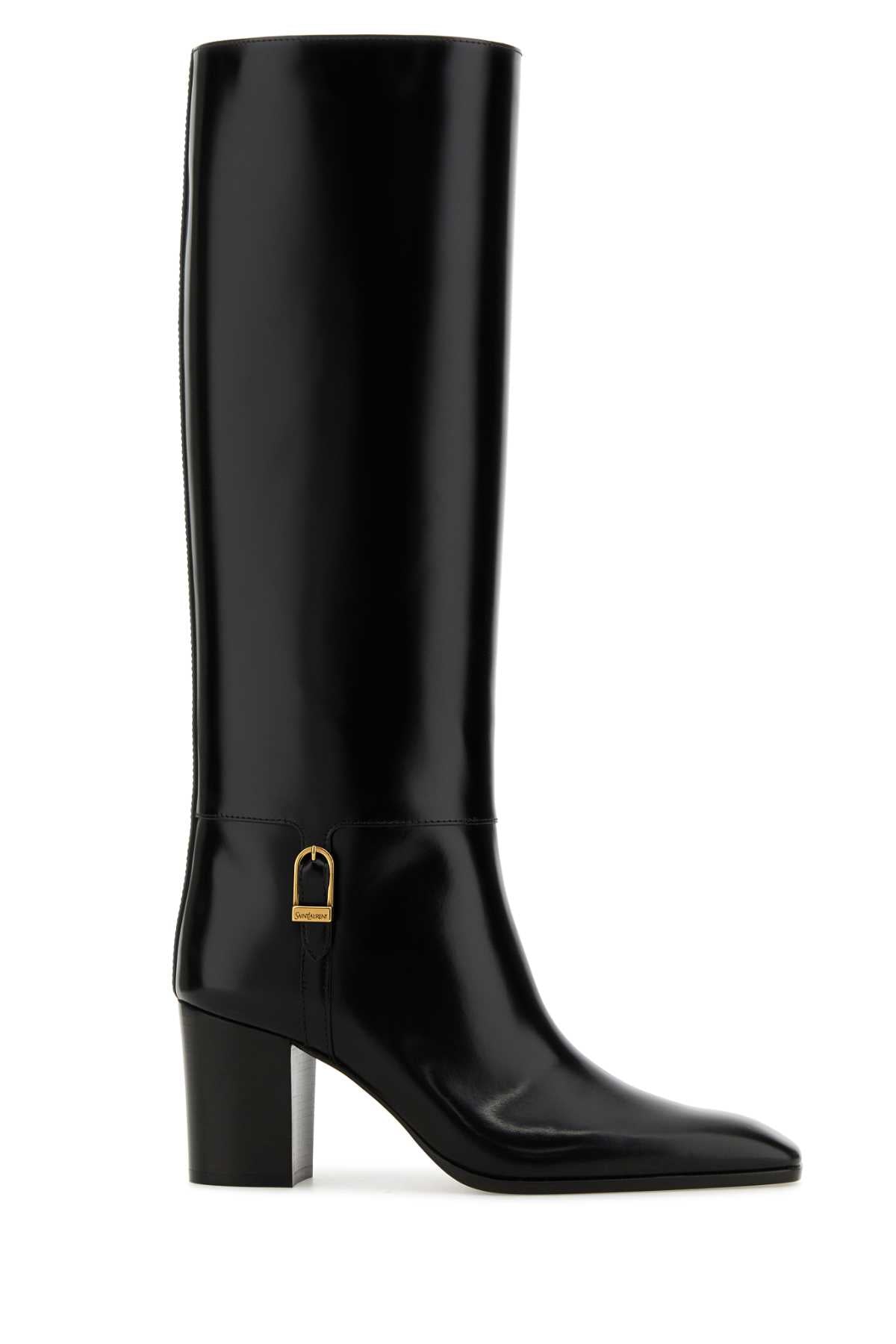 SAINT LAURENT Leather Julia 70 Boots