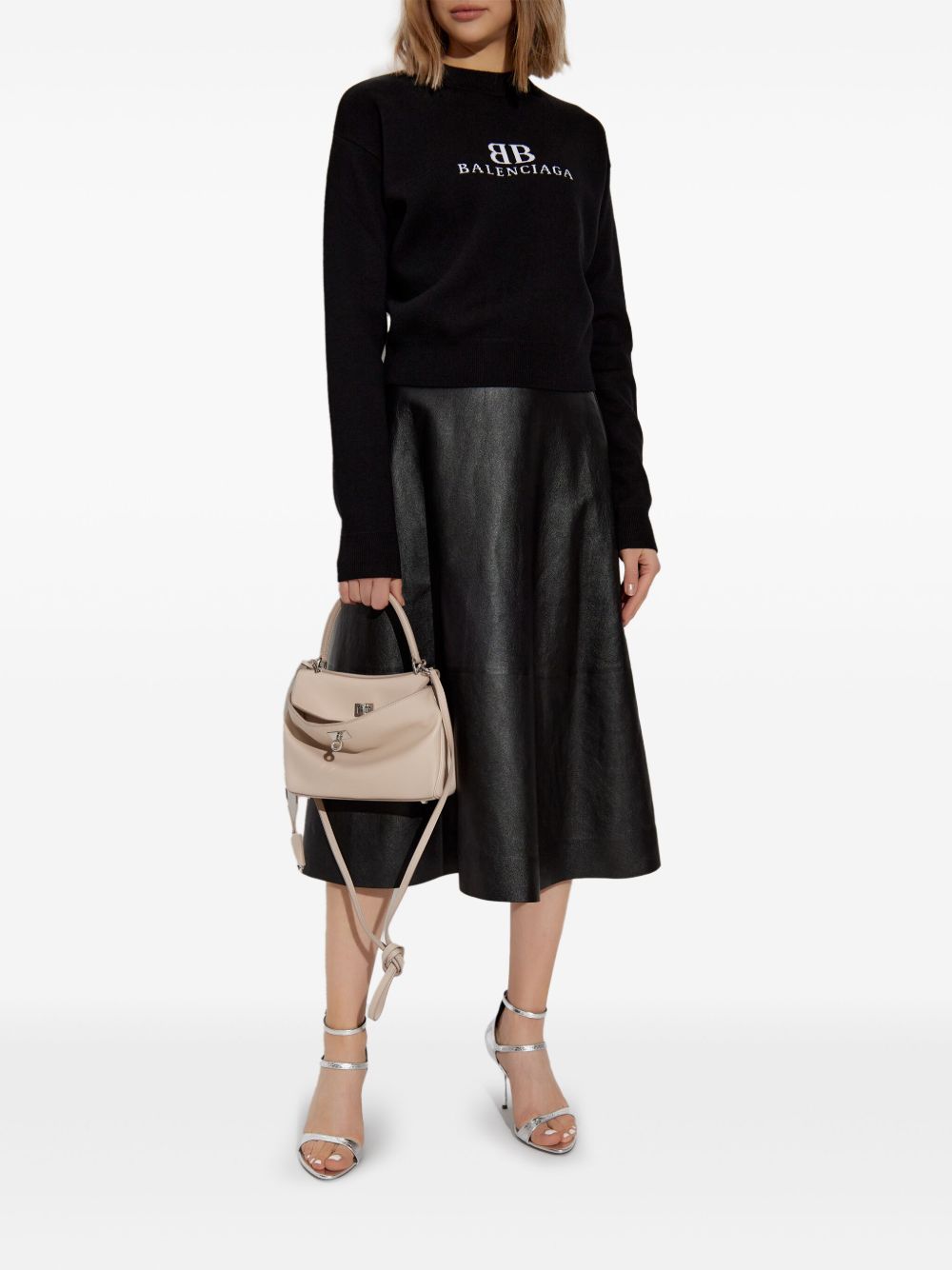 BALENCIAGA Wool Crew Neck Drop Shoulder Sweater for Women