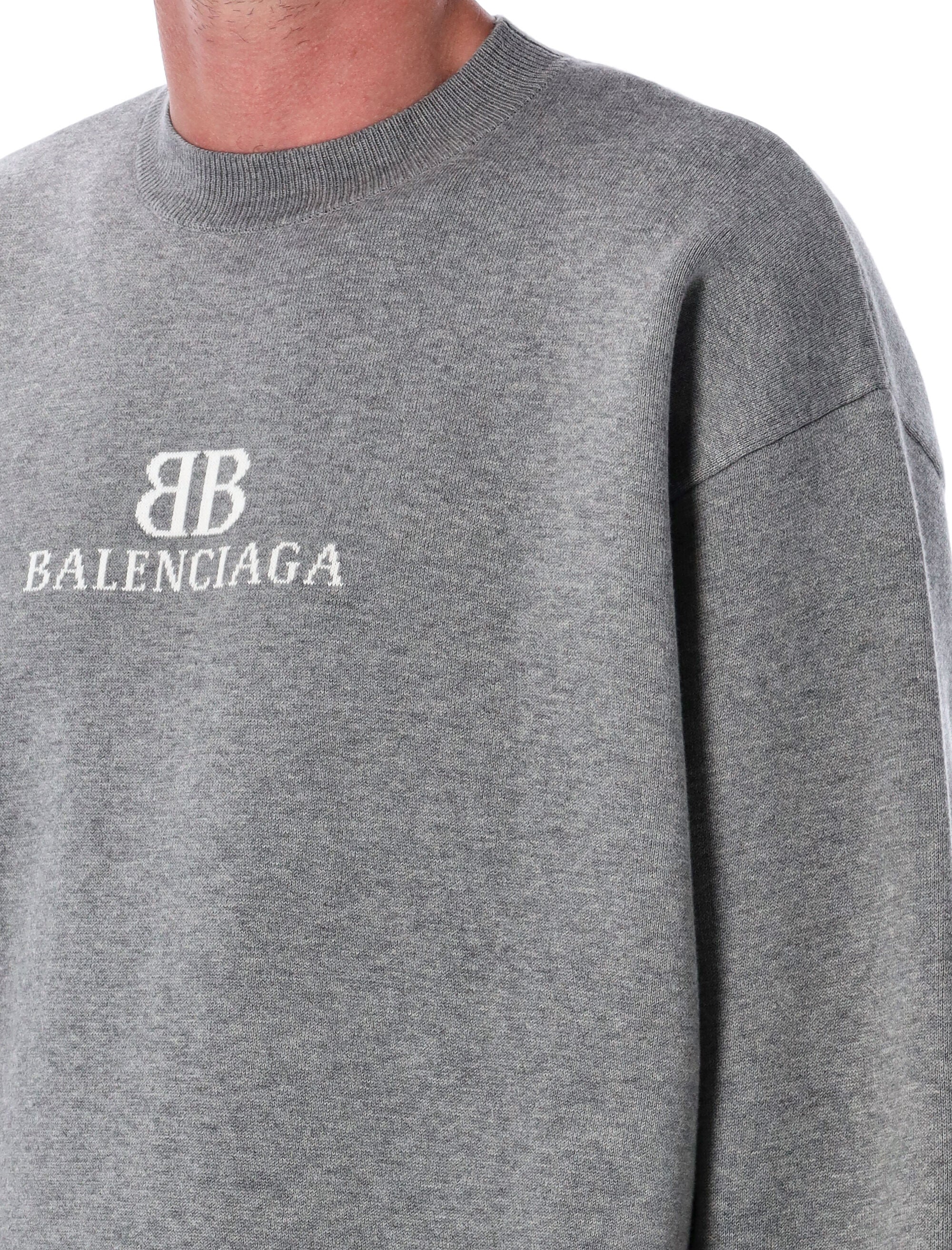 BALENCIAGA Intarsia Logo Sweatshirt - Size M