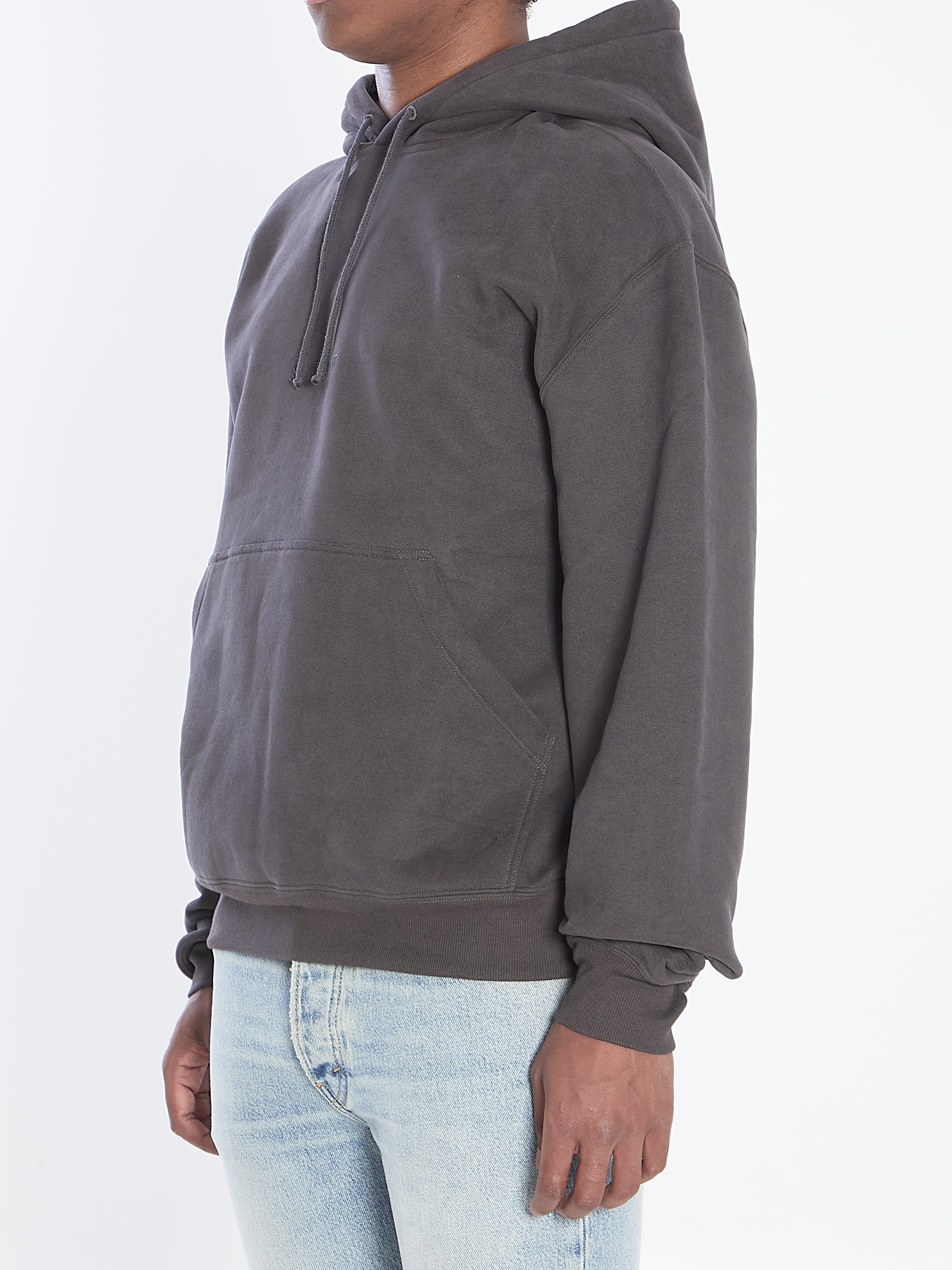 SAINT LAURENT Classic Logo Embroidered Hoodie - Medium