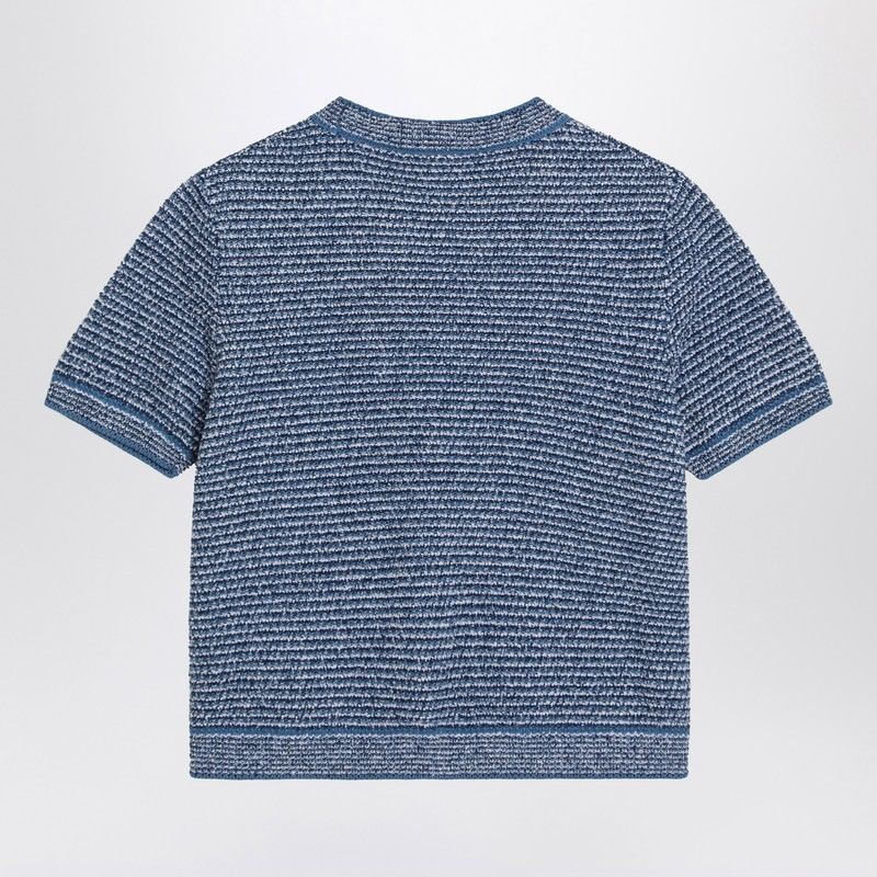 GUCCI Cotton-Blend Crew Neck Sweater with Golden Button Detail