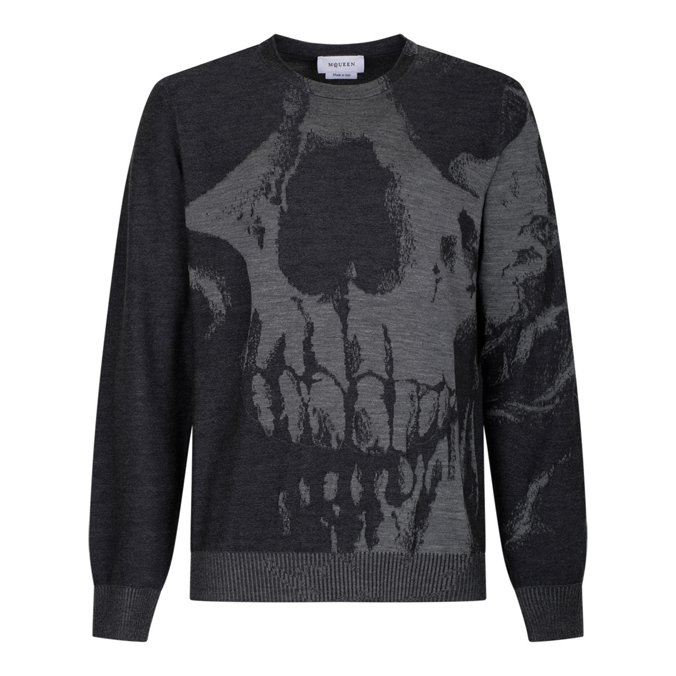 ALEXANDER MCQUEEN Men's Classic Wool Sweater - Grey Charcoal
