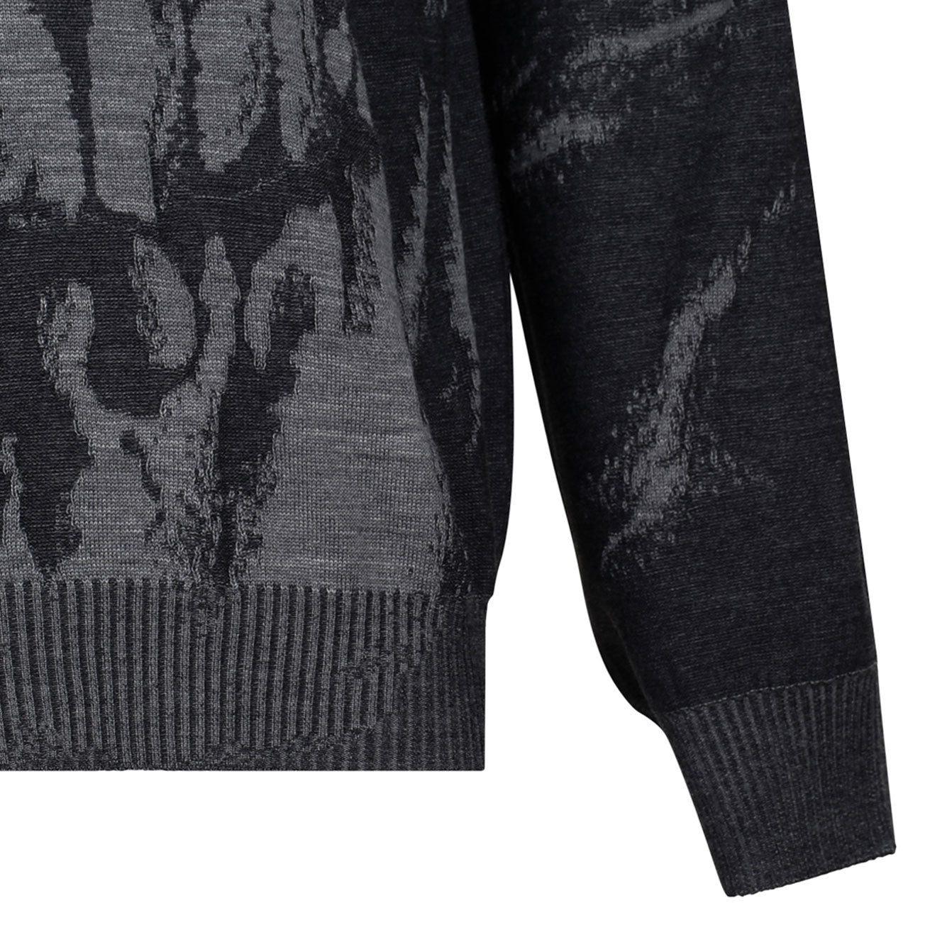ALEXANDER MCQUEEN Men's Classic Wool Sweater - Grey Charcoal