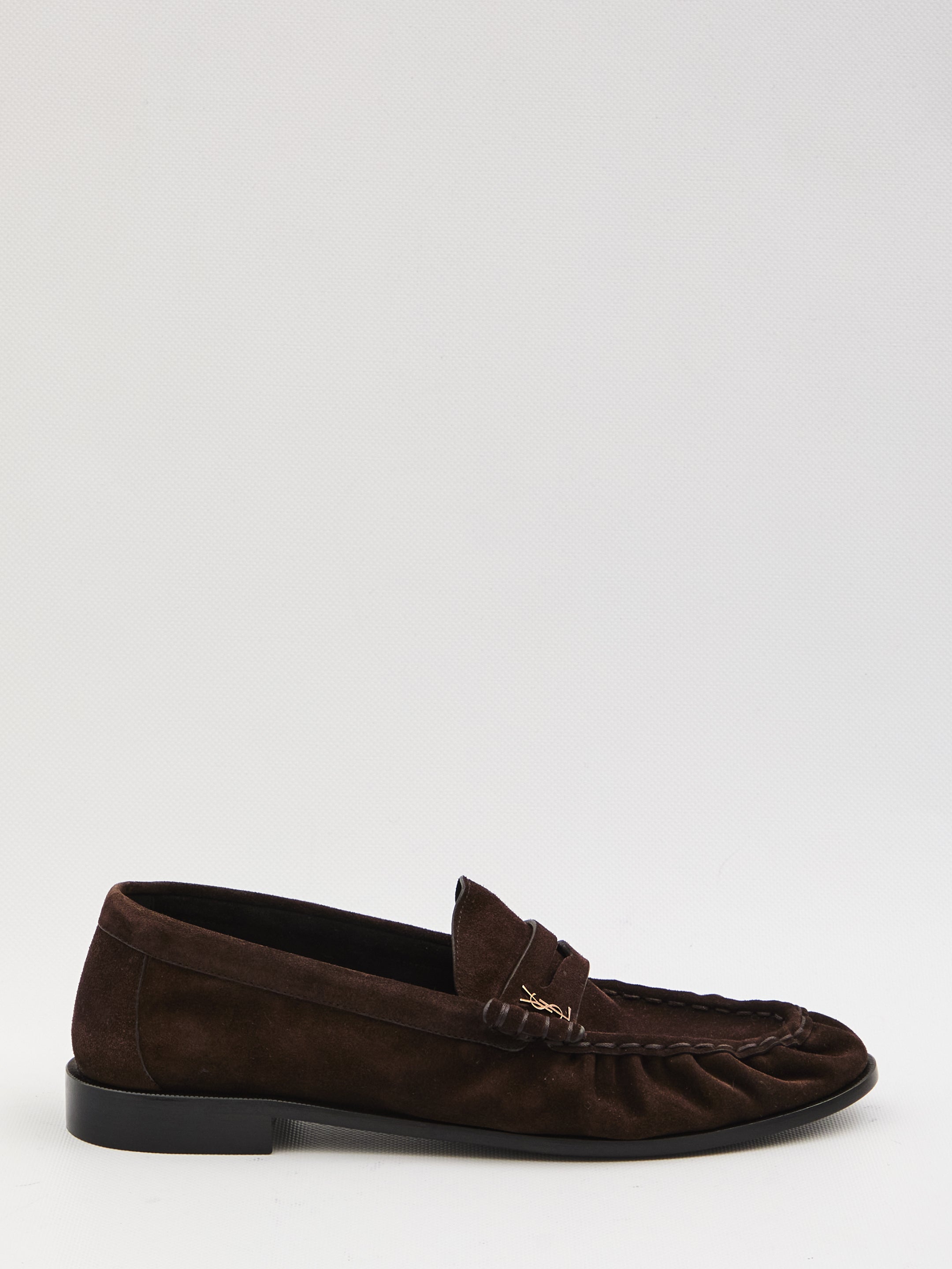 SAINT LAURENT Suede Loafers with Moc Toe - Women's