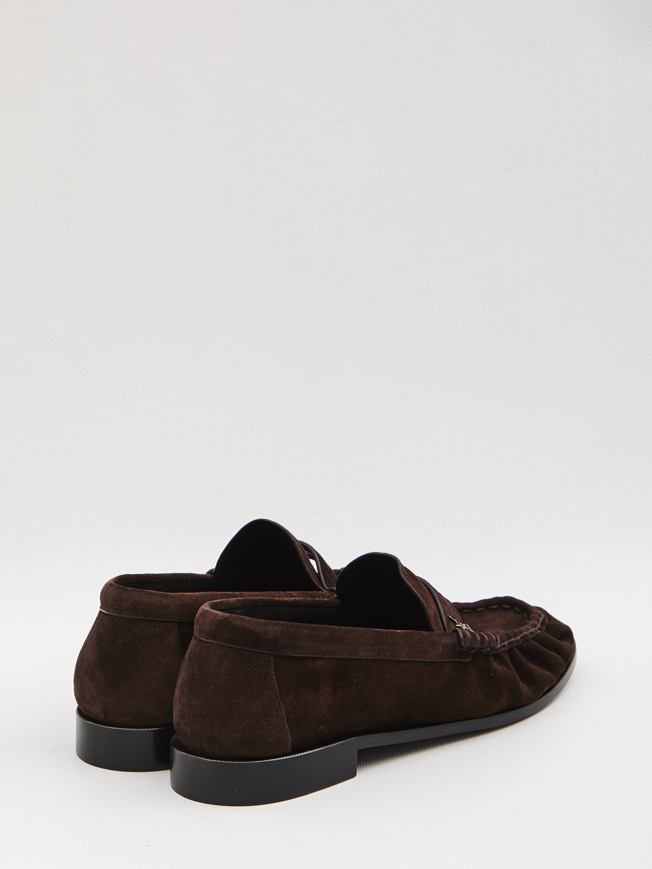 SAINT LAURENT Suede Loafers with Moc Toe - Women's