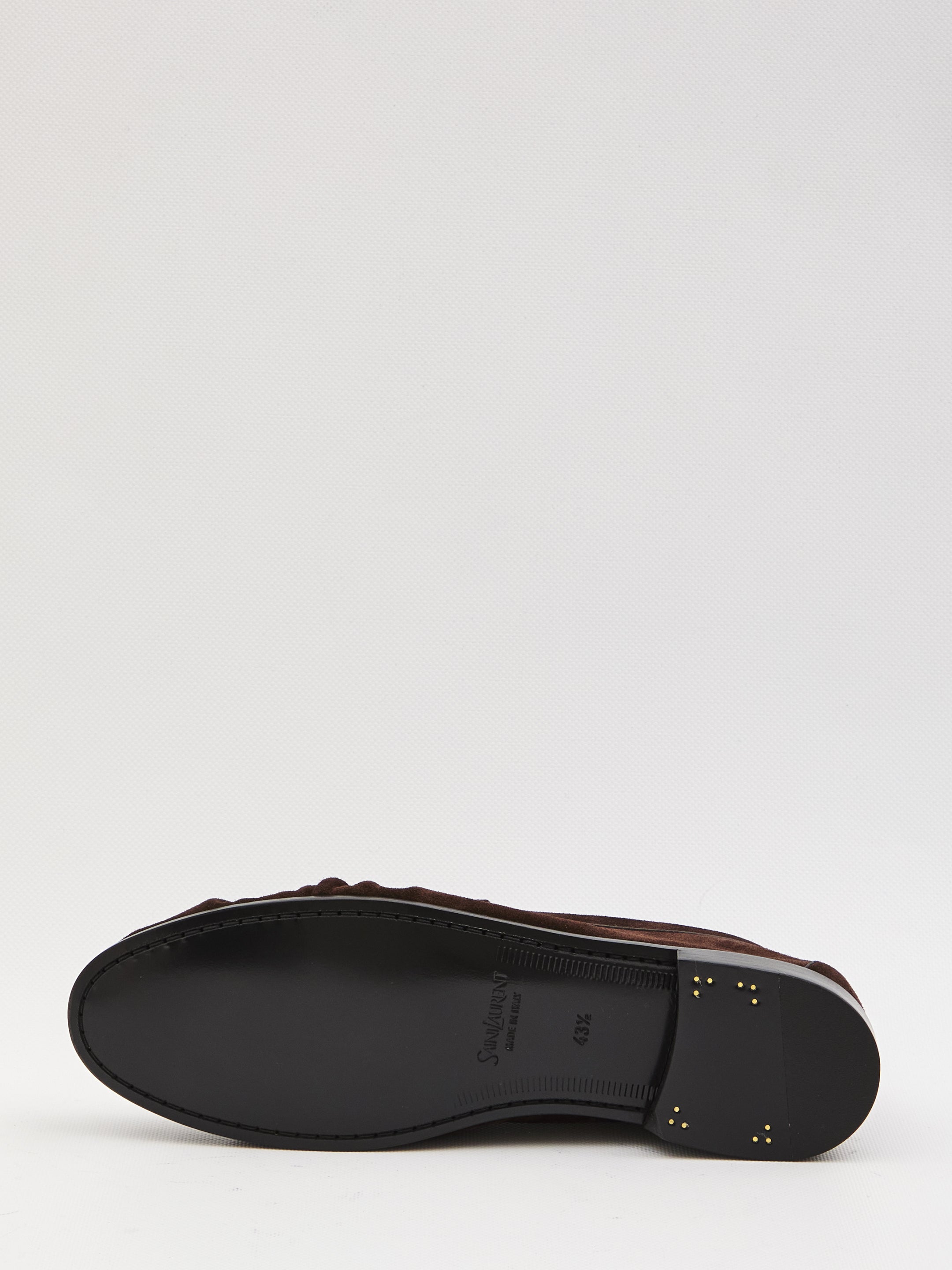 SAINT LAURENT Suede Loafers with Moc Toe - Women's