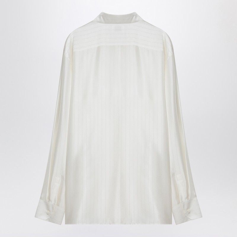 SAINT LAURENT Embroidered Satin Shirt for Men - SS25 Collection