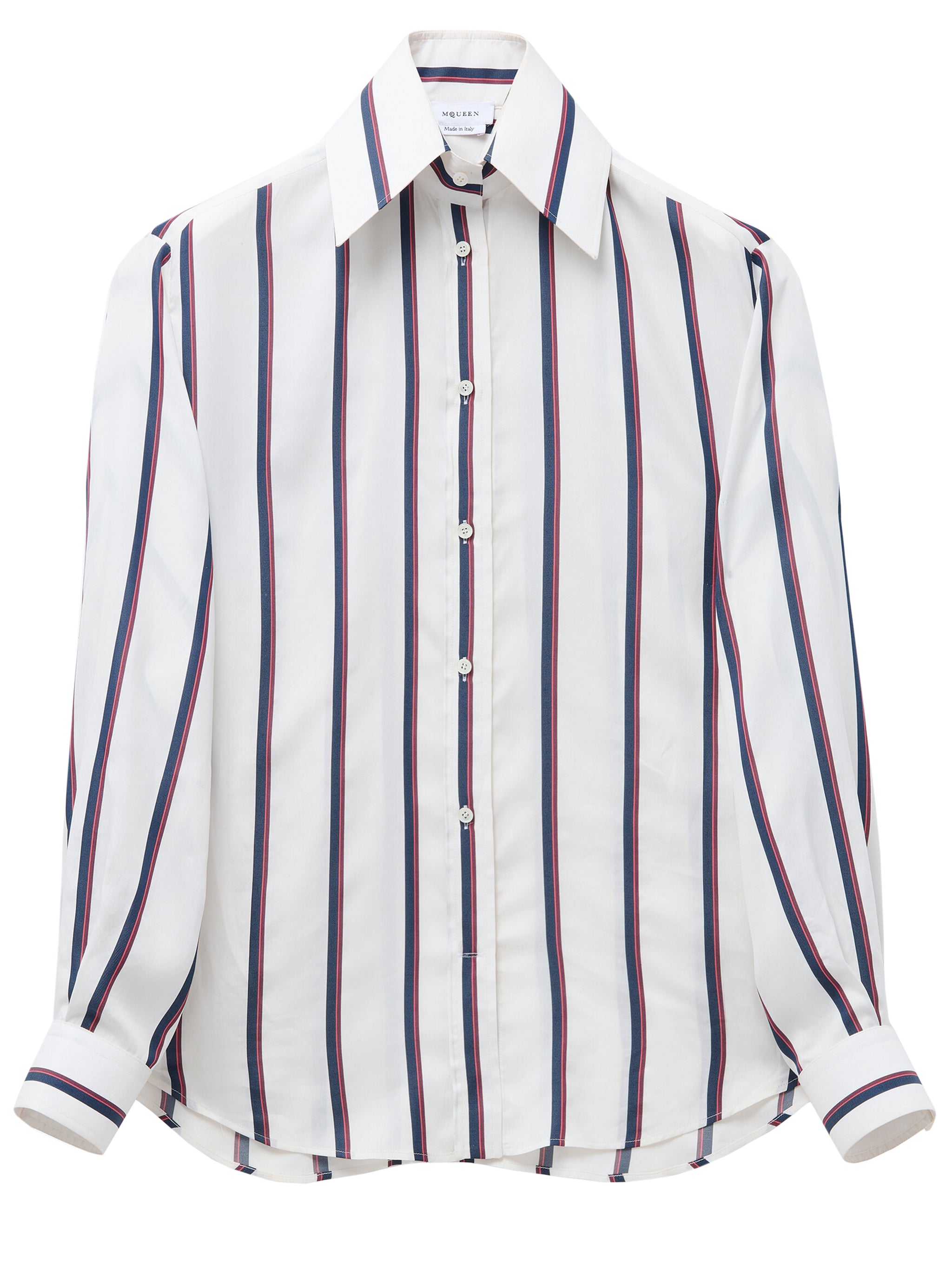 ALEXANDER MCQUEEN College Stripe Silk Shirt for Women