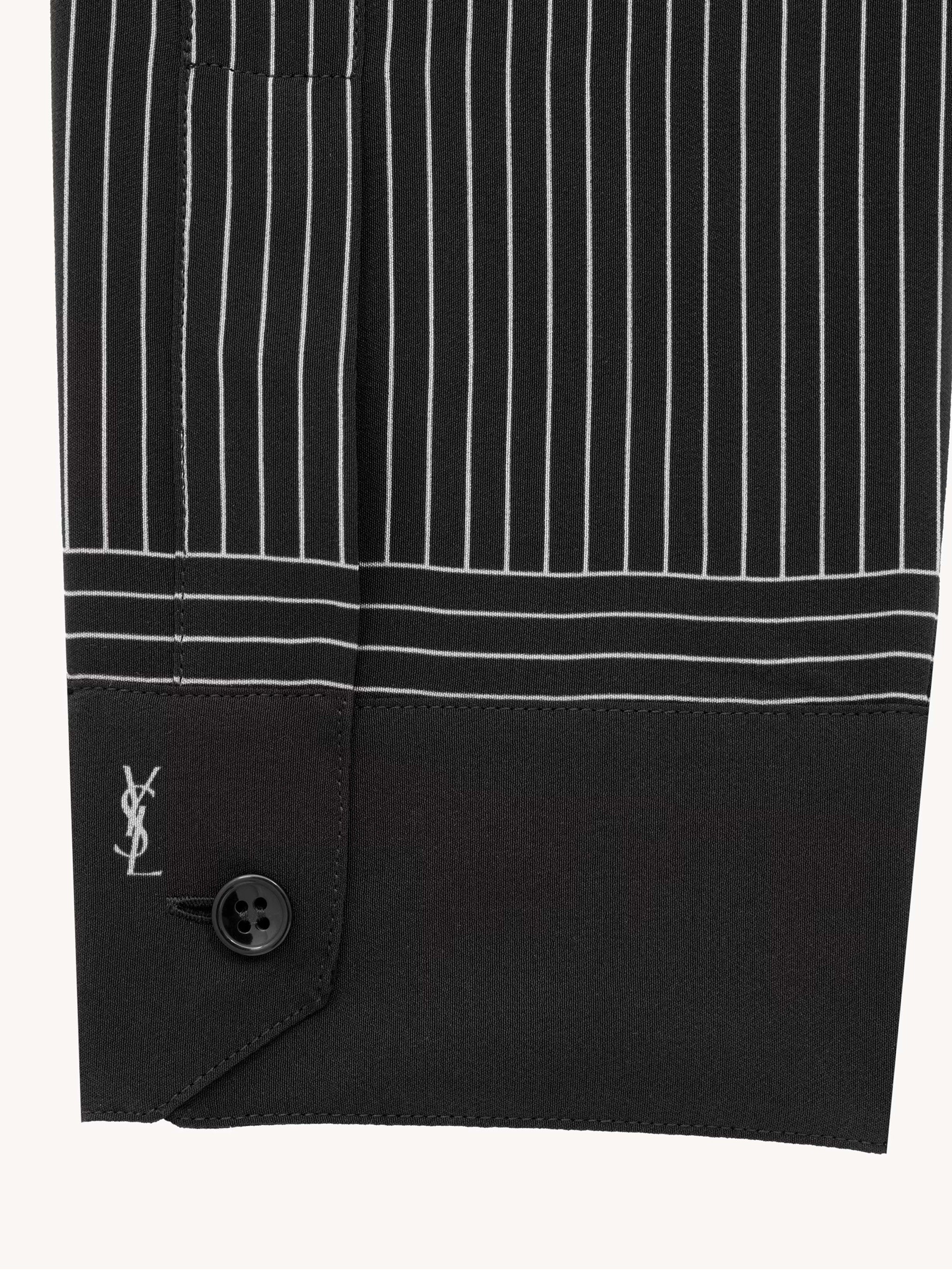SAINT LAURENT Slim Fit Striped Silk Shirt