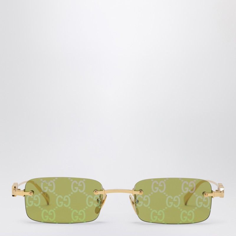 GUCCI Rectangular Sunglasses with Green Lenses for Women