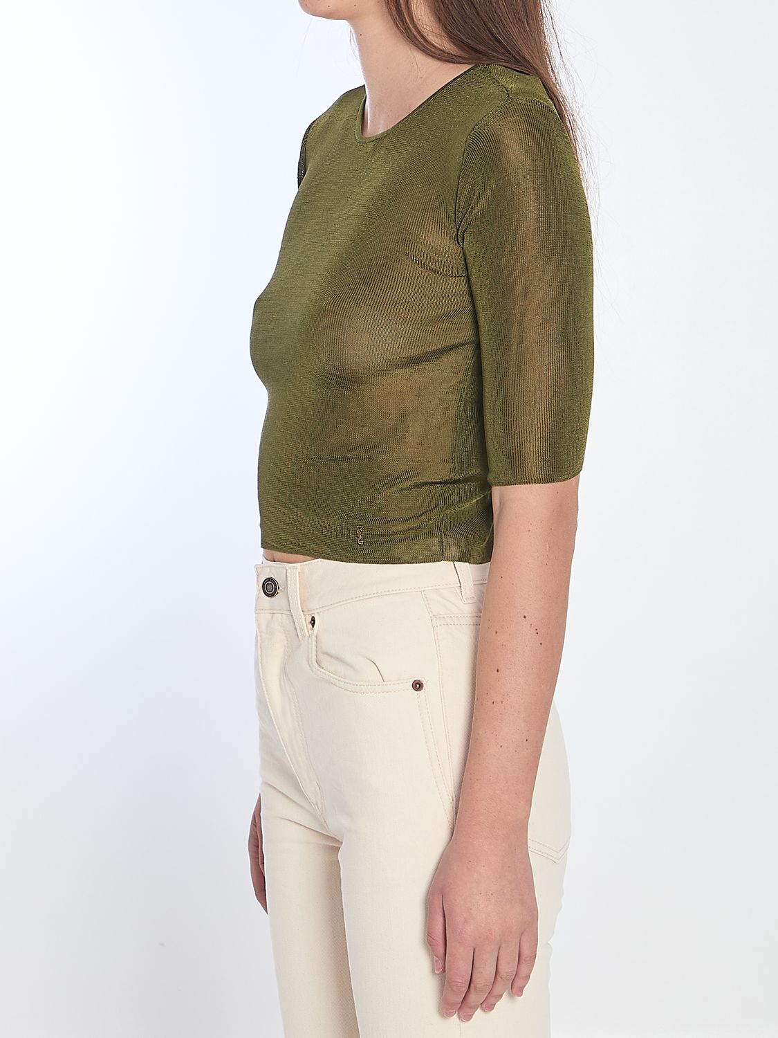 SAINT LAURENT Semi-Sheer Knit Top for Women