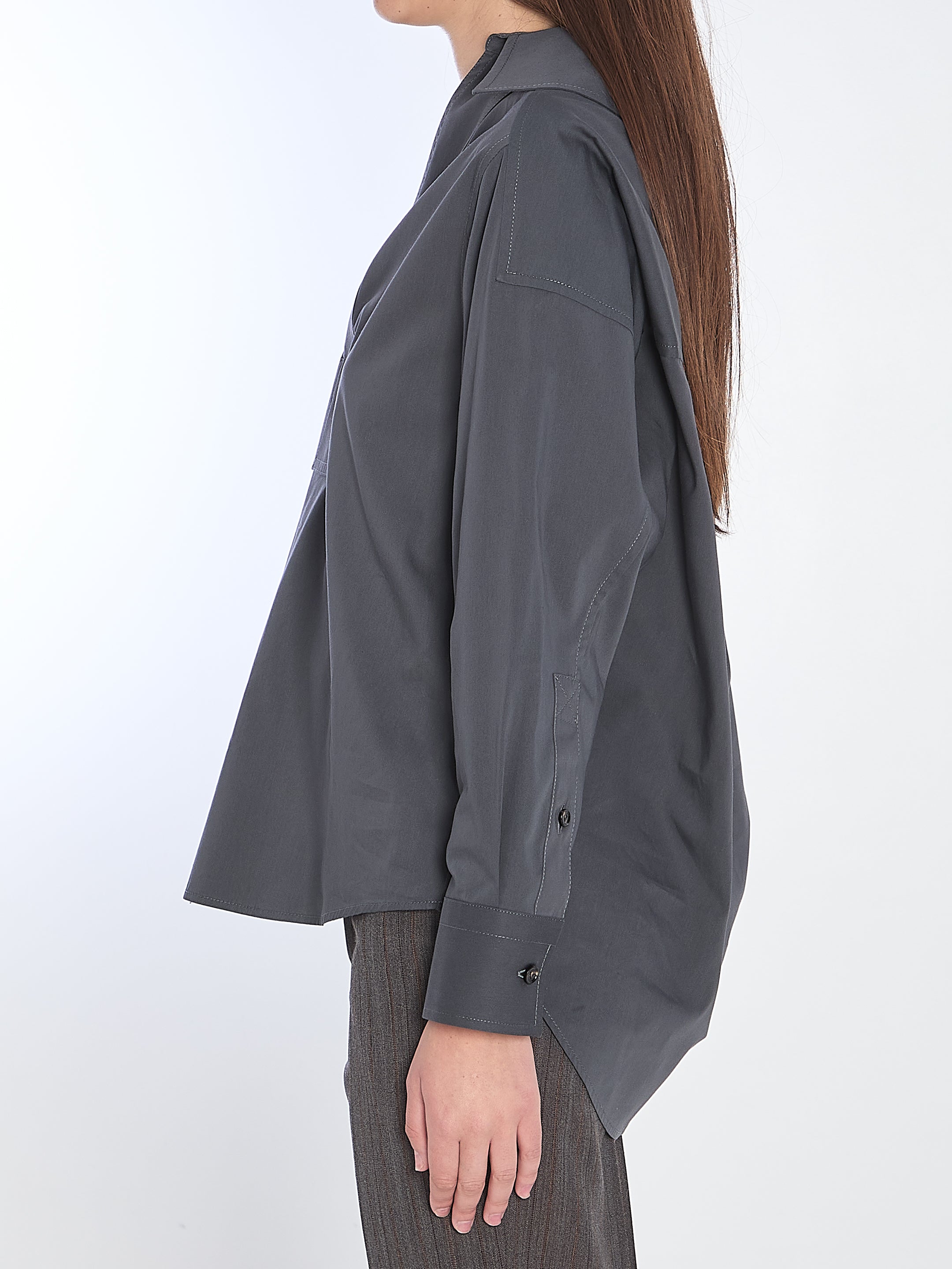 BOTTEGA VENETA V-Neck Cotton and Silk Shirt