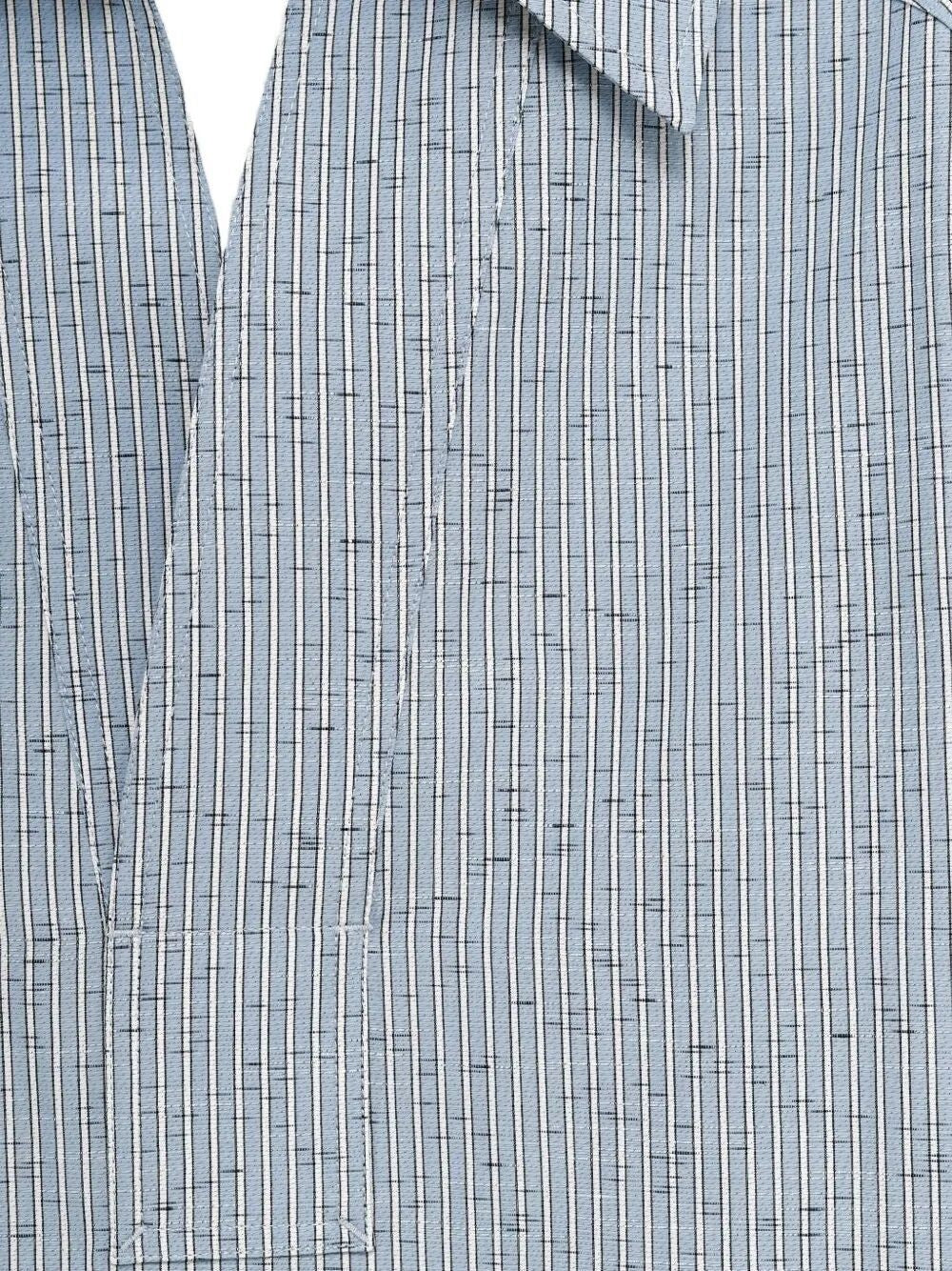 BOTTEGA VENETA Elegant Cotton and Linen Blouse with Rounded Hem