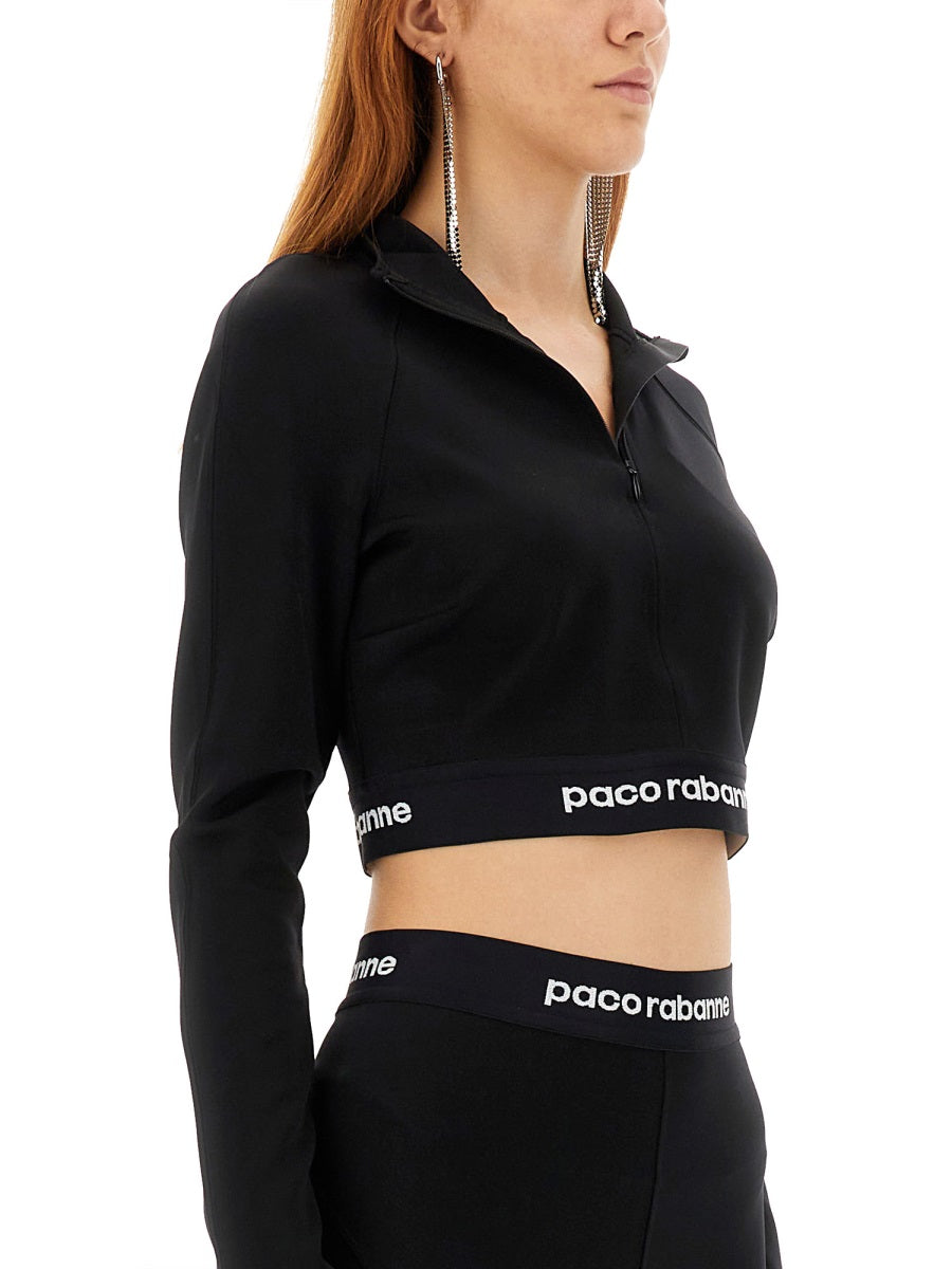PACO RABANNE Slim Fit Cropped Top - Size S