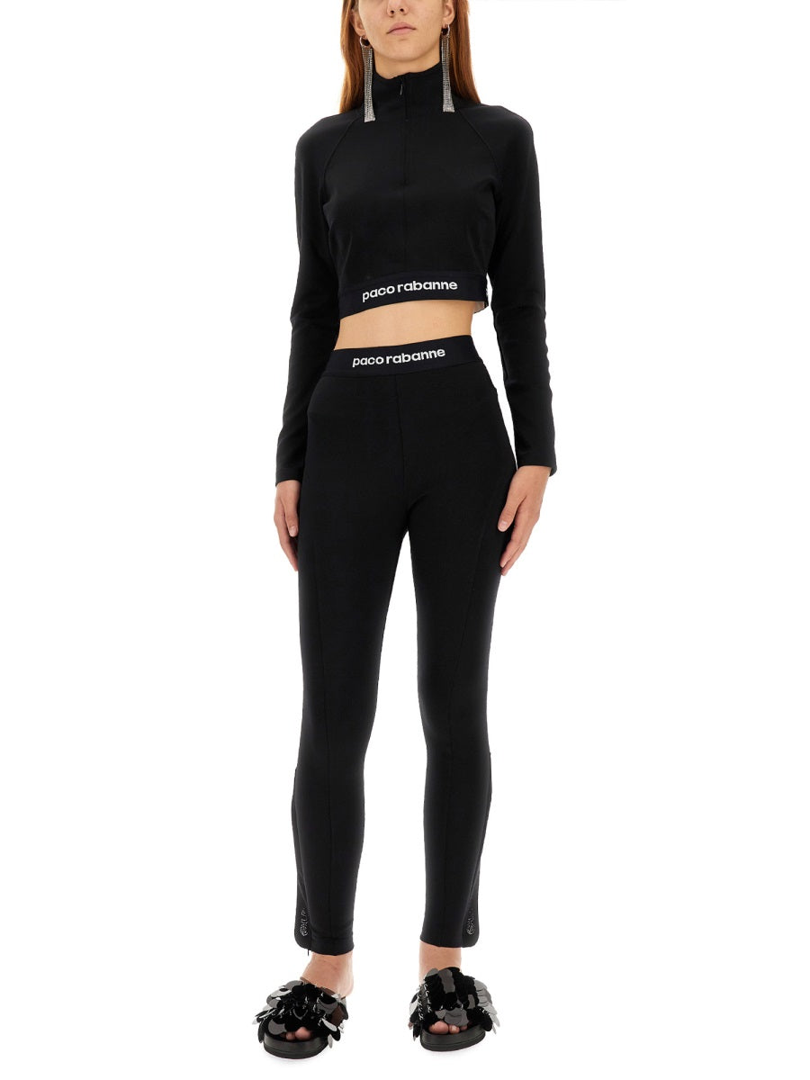 PACO RABANNE Slim Fit Cropped Top - Size S