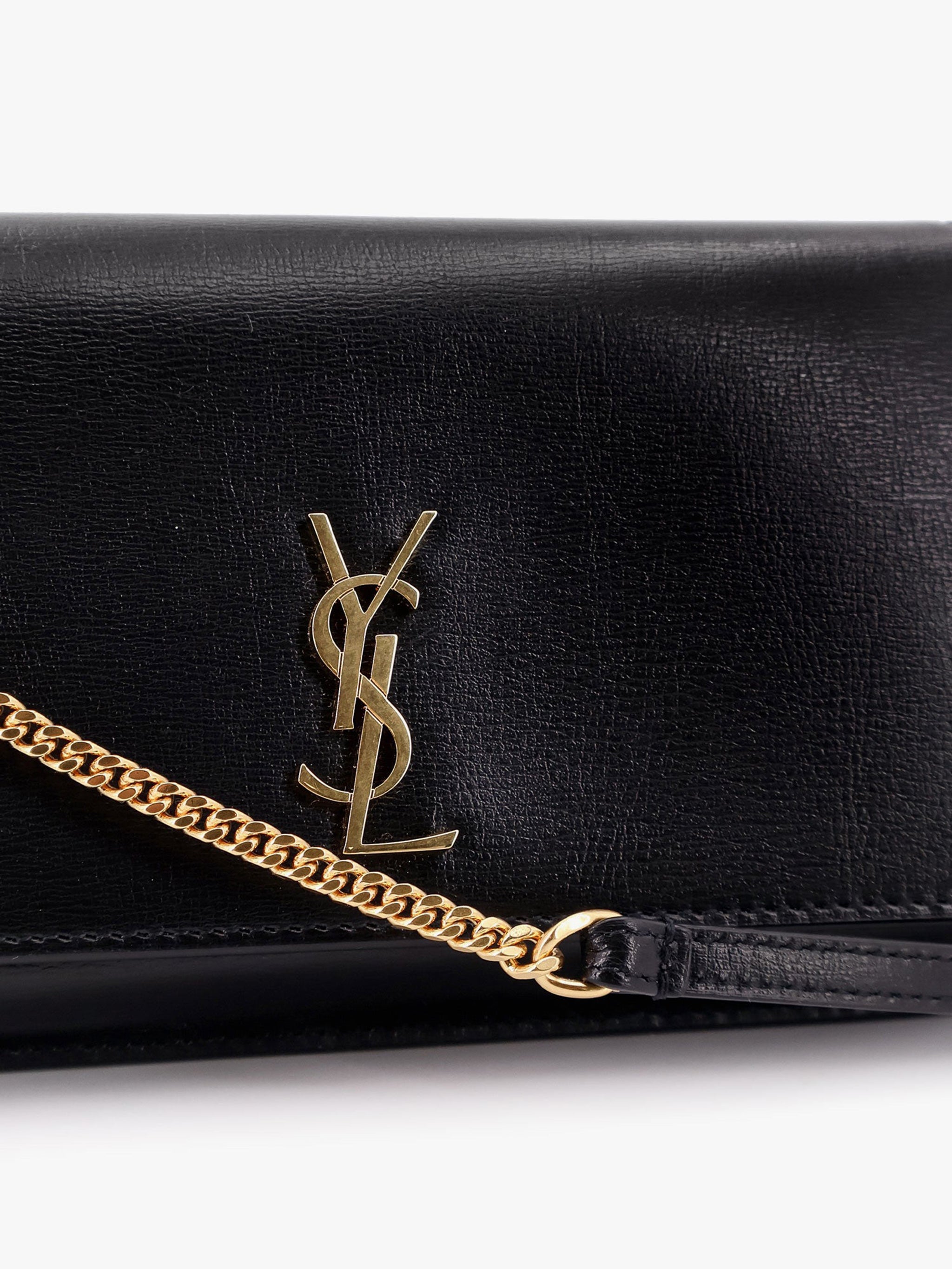 SAINT LAURENT Mini Phone Holder with Metal Initials